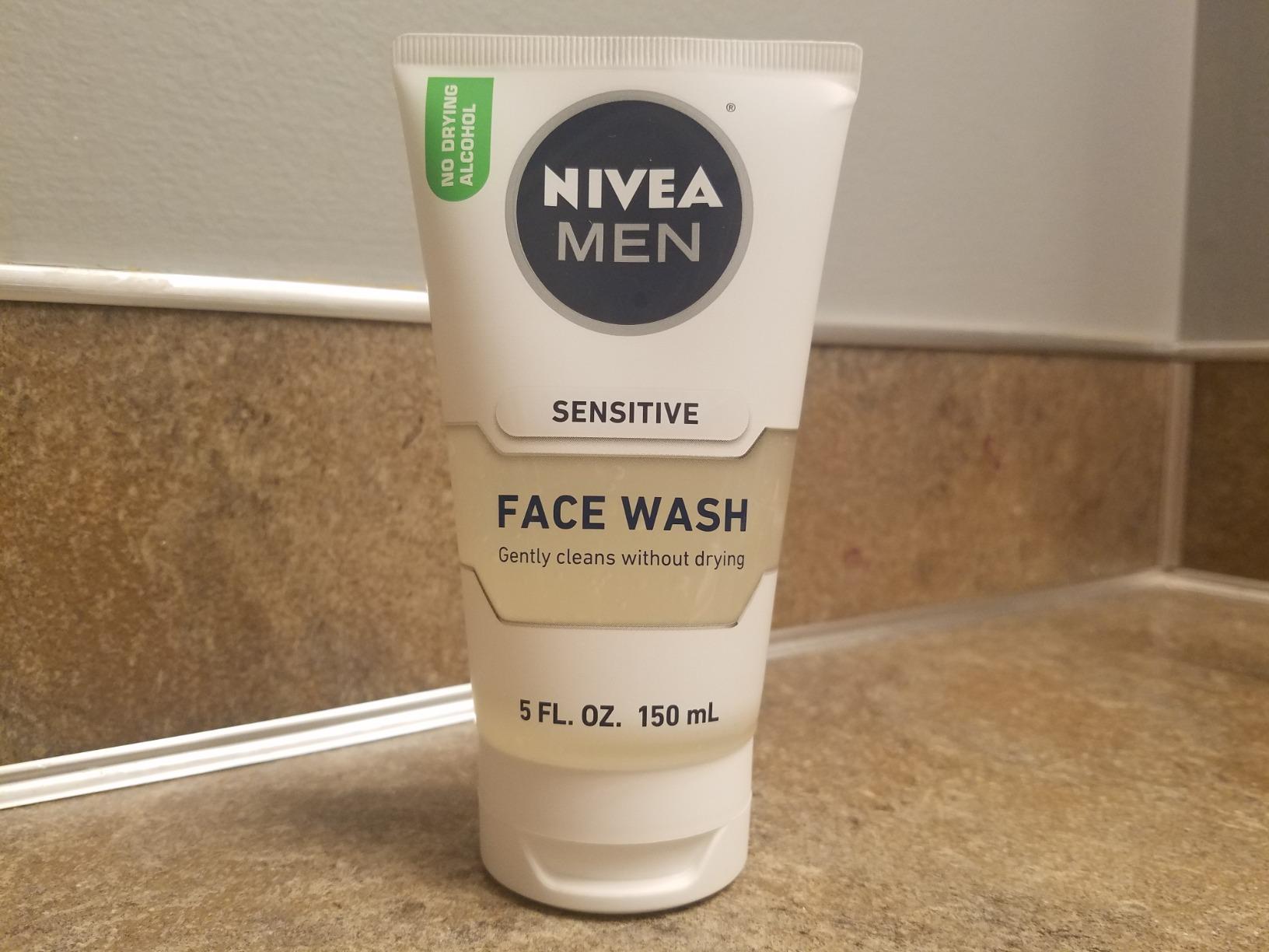 NIVEA MEN Sensitive Face Wash, Gentle Face Cleanser for Men, 5 FL OZ customer photo 1