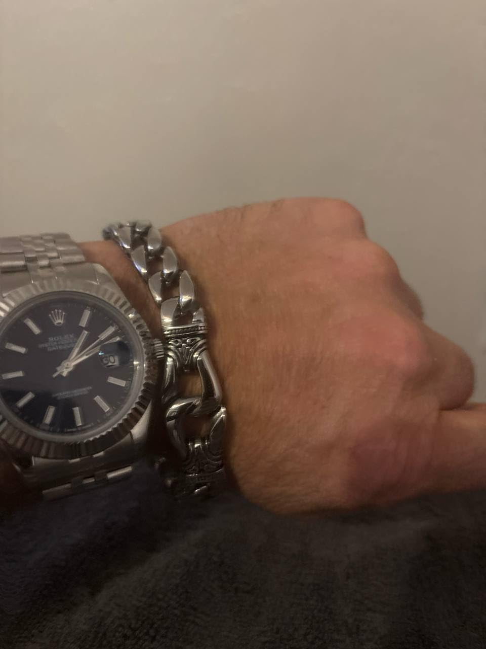 Urban Jewelry Mens Stainless Steel Link Bracelet Timeless Wrist Style customer photo 2