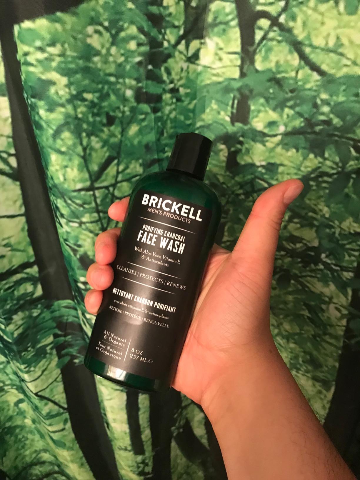 Brickell Men's Purifying Charcoal Face Wash for Men, Daily Facial Cleanser, With Charcoal, Vitamin E, and Hyaluronic Acid, 8 Ounce, Scented customer photo 1
