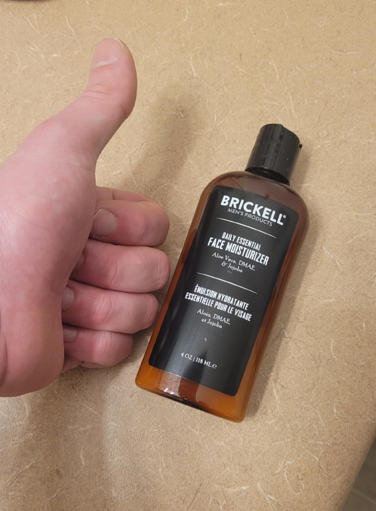 Brickell Men's Daily Essential Face Moisturizer for Men, Fast-Absorbing Face Lotion with Niacinamide, Green Tea, and Hyaluronic Acid, 4 Ounce, Scented customer photo 1