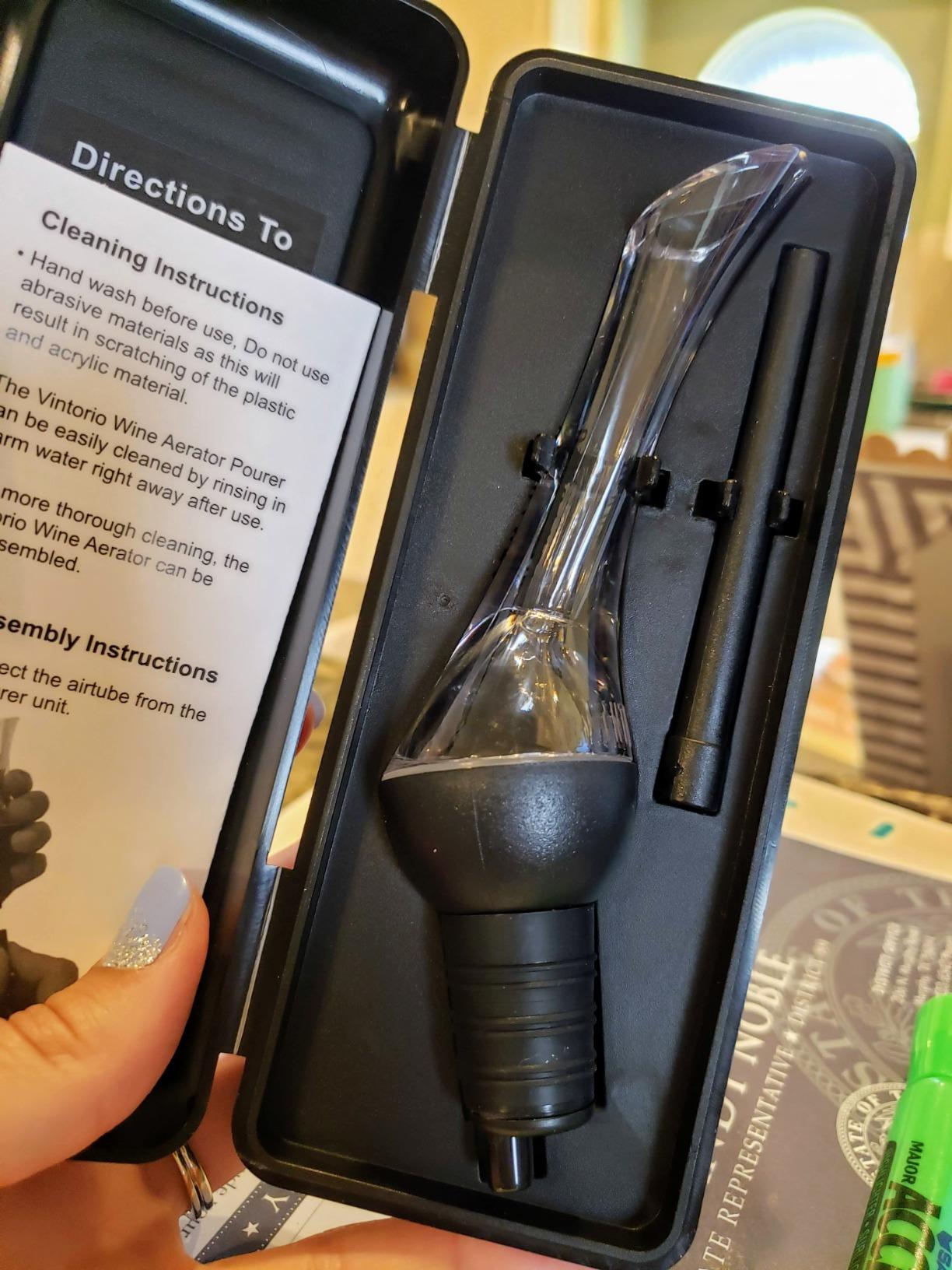 Vintorio Wine Aerator Pourer - Premium Aerating Pourer and Decanter Spout (Black) customer photo 1