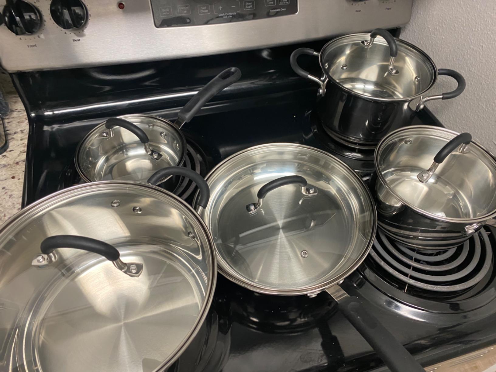 Cook N Home Professional Stainless Steel Cookware Set, 10-Piece customer photo 2