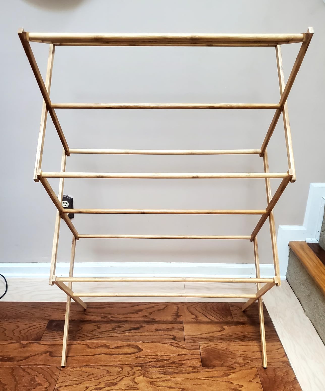 Home-it Wooden Clothes Drying Rack for Laundry - Collapsible Folding Bamboo Laundry Drying Rack for Drying Clothes - Heavy Duty Pre Assembled customer photo 2