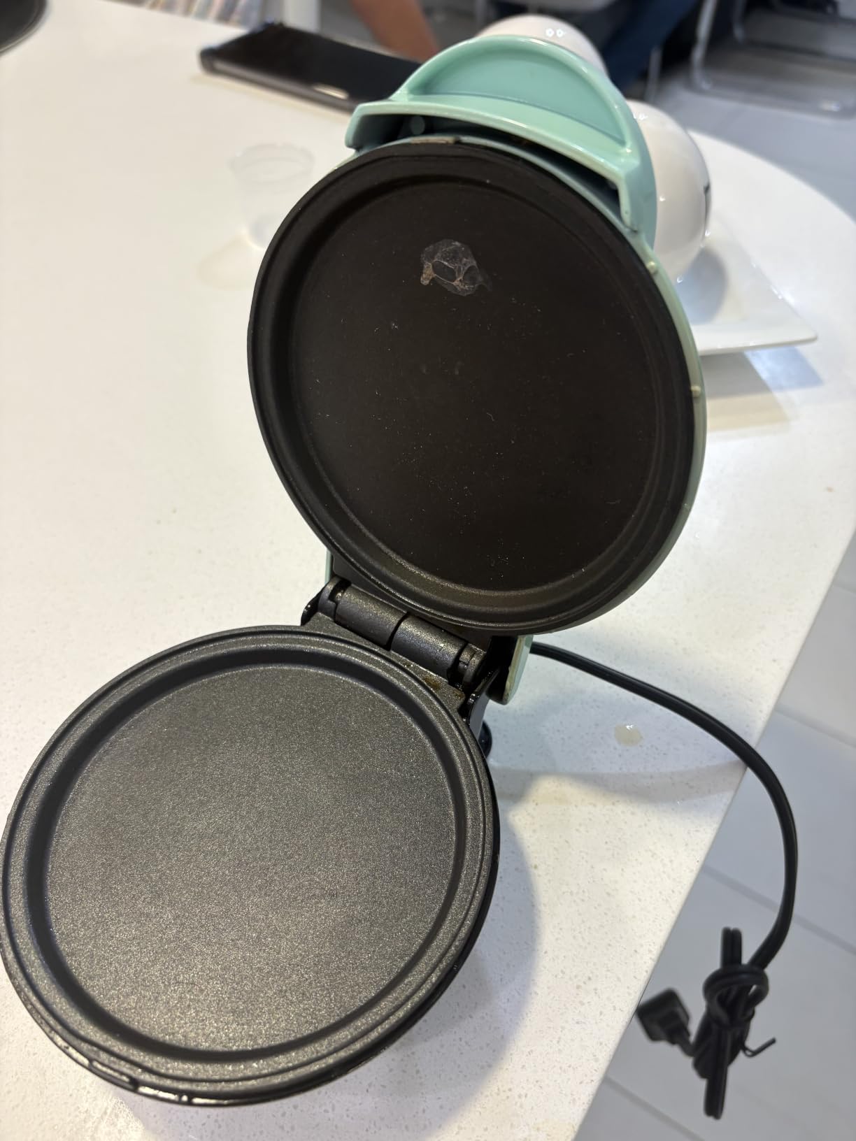 Dash Mini Maker Griddle, 4 Inch Nonstick Cooking Surface, Aqua customer photo 2