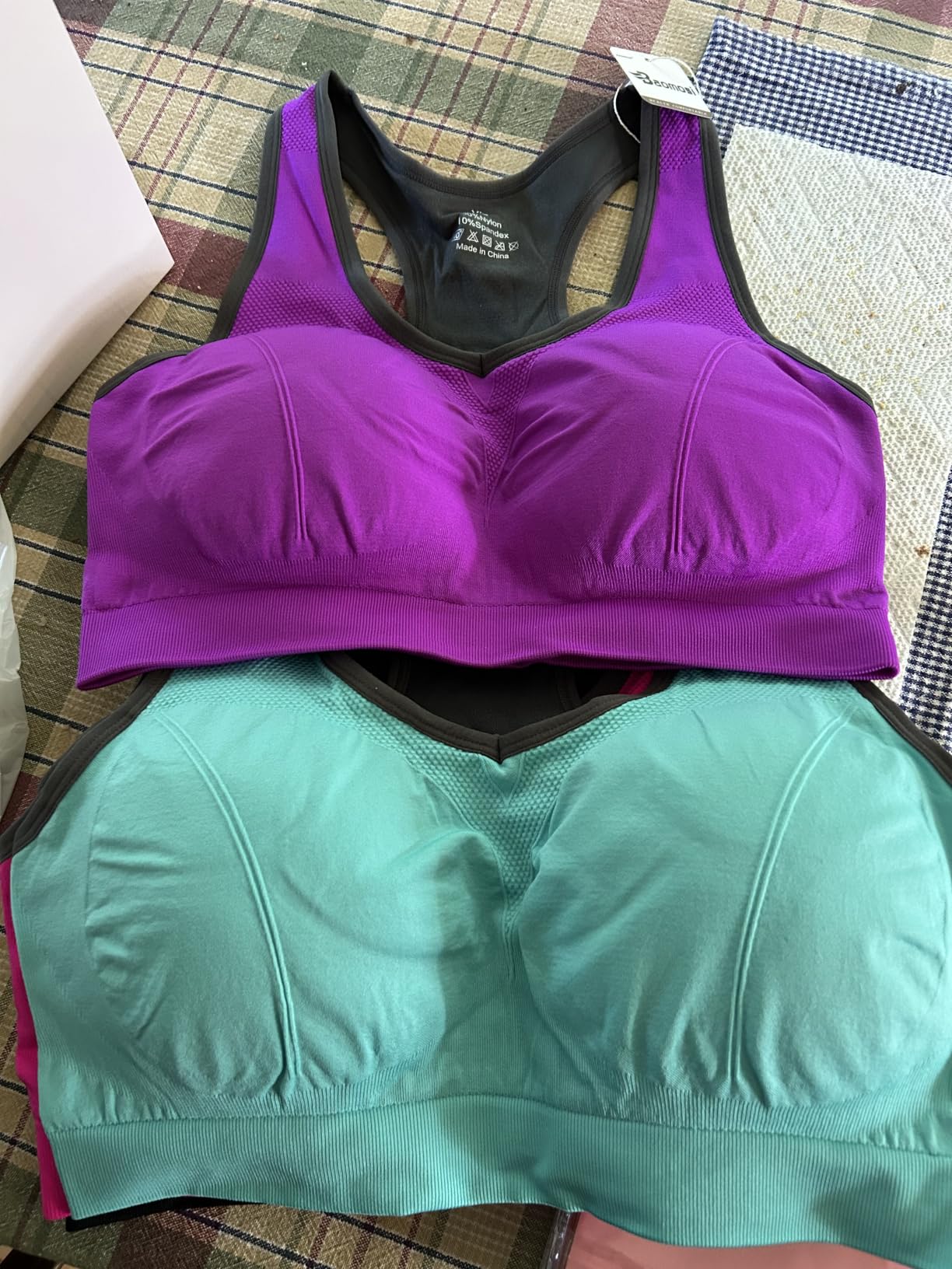 Women's Seamless Racerback Sports Bra High Impact Support Yoga Gym Workout Fitness customer photo 2
