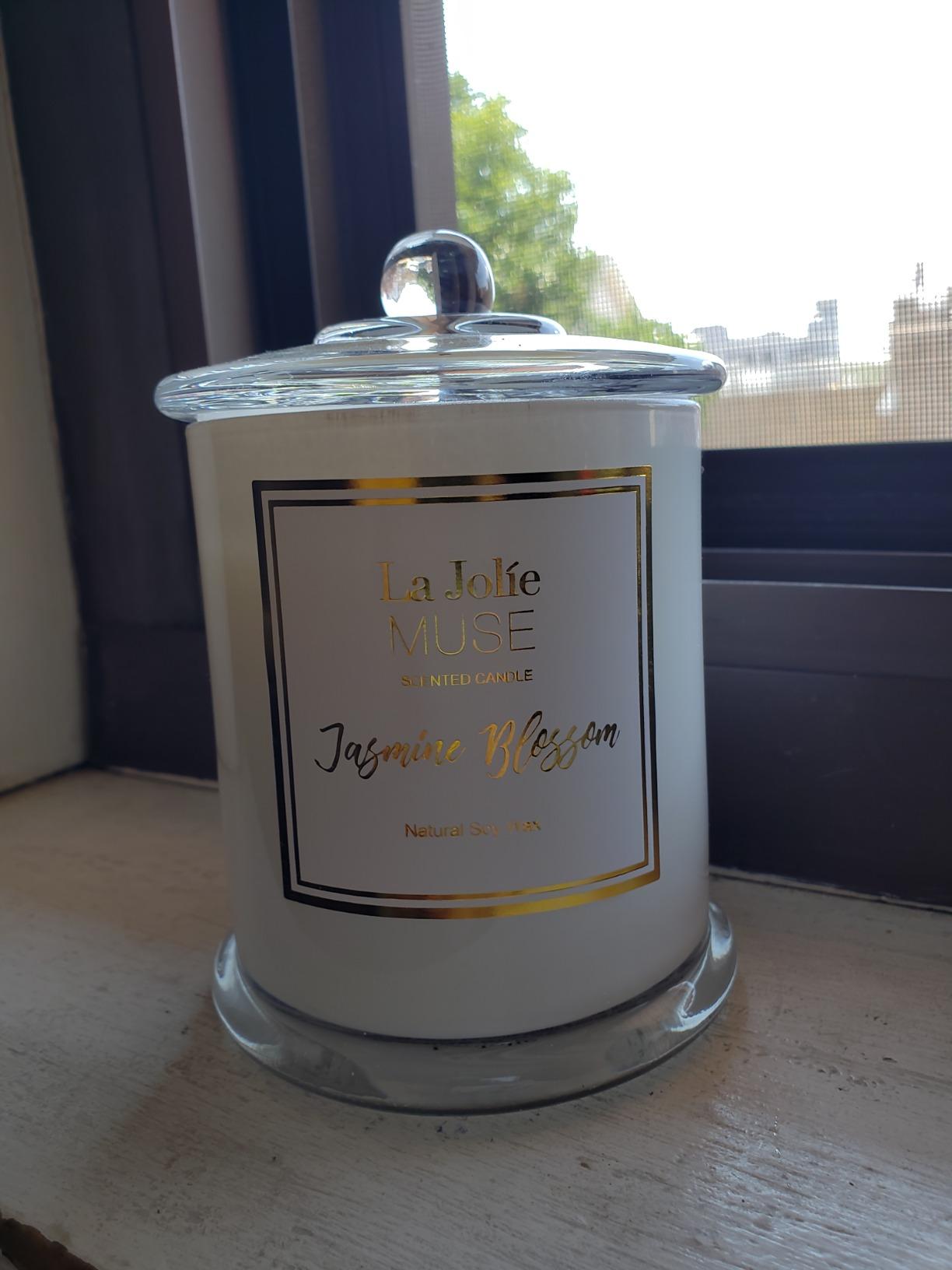 LA JOLIE MUSE Jasmine Floral Scented Candles for Home, Natural Soy 70 Hrs customer photo 2