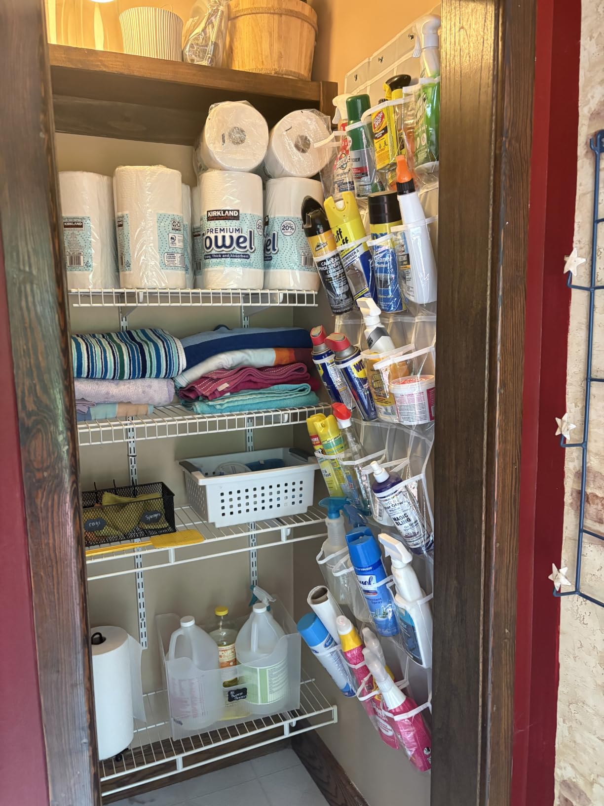 Simple Houseware 24 Pockets Clear Over the Door Shoe Organizer, Gray customer photo 2