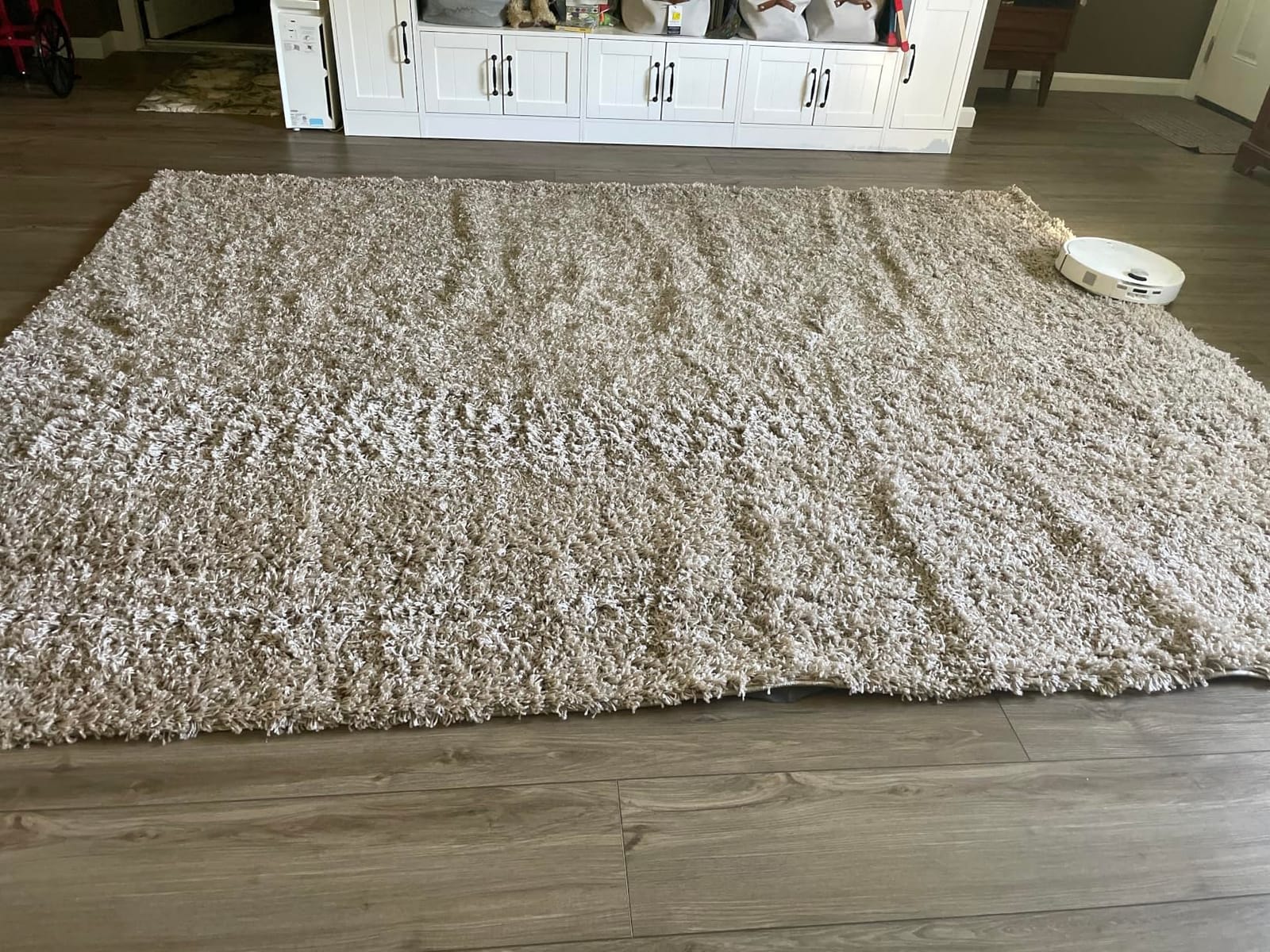 Unique Loom Solid Shag Collection Area Rug (9' x 12' Rectangle, Taupe) customer photo 2