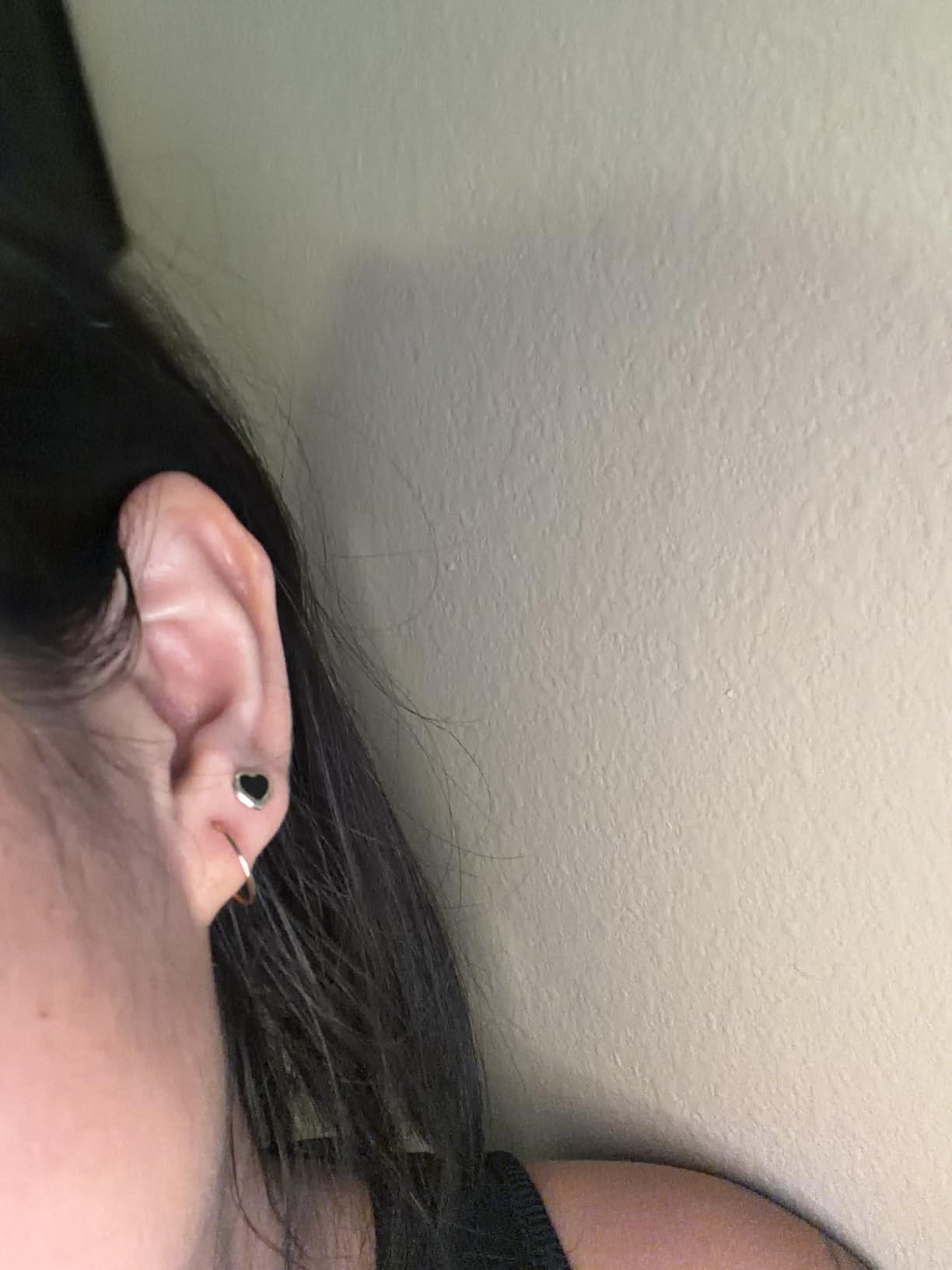 14k Solid Gold Endless Hoop Earrings, 14k Gold Thin Hoop Earrings, Cartilage Earrings, Helix Earring, Nose Hoop, Tragus Earring, 100% Real 14k Gold customer photo 1
