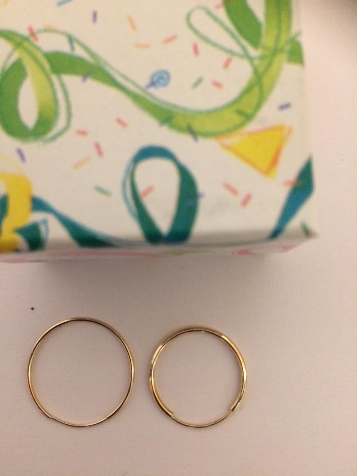 14k Solid Gold Endless Hoop Earrings, 14k Gold Thin Hoop Earrings, Cartilage Earrings, Helix Earring, Nose Hoop, Tragus Earring, 100% Real 14k Gold customer photo 2