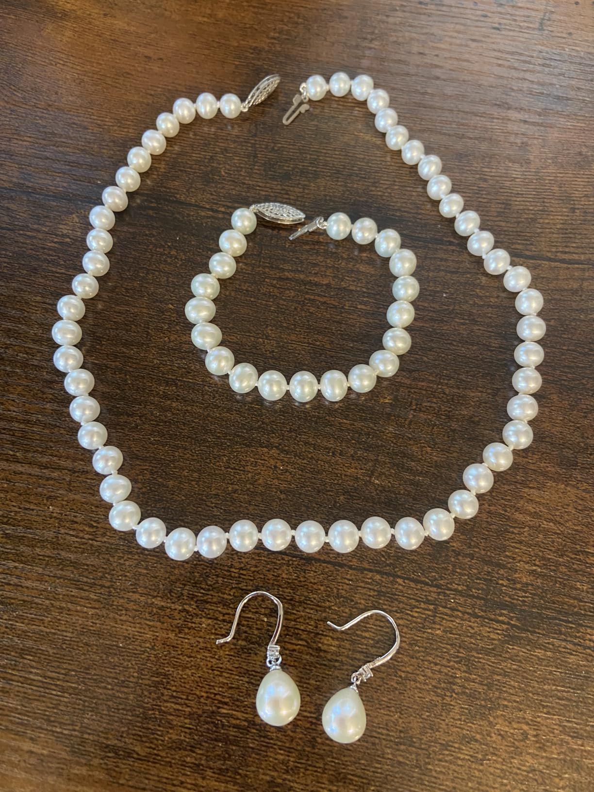 The Pearl Source Real White Freshwater Pearl Necklace for Women, AAA Grade Genuine Cultured Freshwater Pearls, Naturally Round Pearl Jewelry, Classic Fine Jewelry Gift for Women customer photo 2