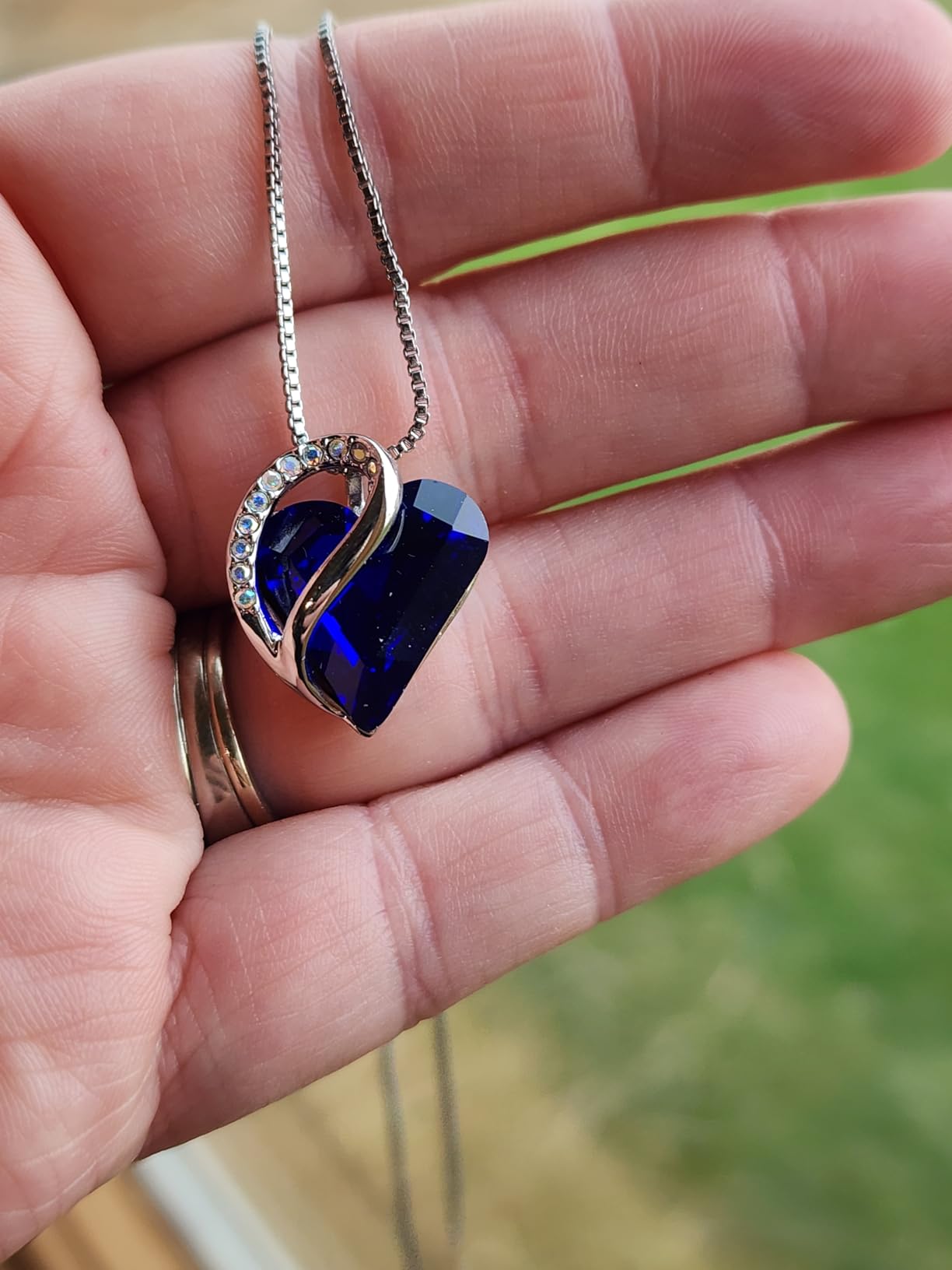 Leafael Gift Necklaces for Women, Infinity Love Birthstone Heart Crystal Pendant, Birthday Anniversary Jewelry for Wife, Mom, and Her, Silver Plated, 18