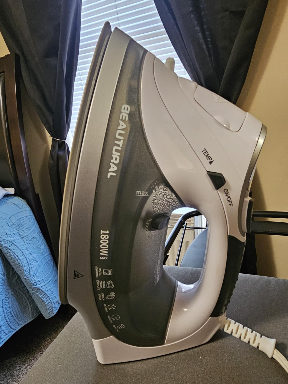 BEAUTURAL 1800 Watts Steam Iron with Digital LCD Screen, 3-Way Auto Shutoff customer photo 2