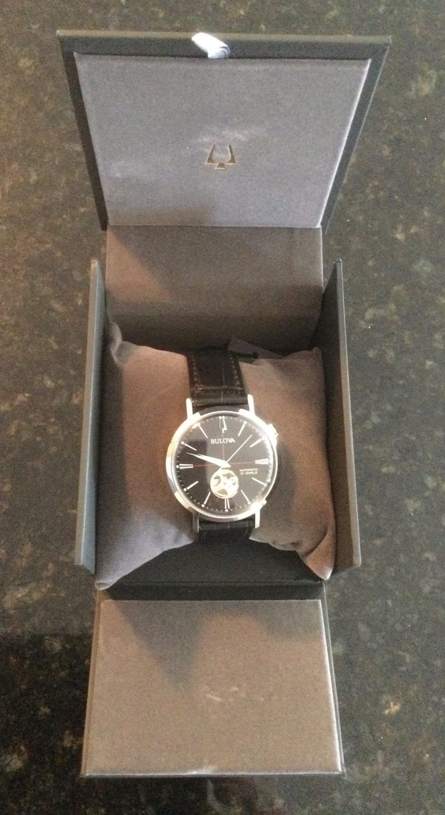 Bulova Men's Classic Aerojet 3-Hand Automatic Leather Strap Watch, Open Aperture, 40-Hour Power Reserve, Double Curved Mineral Crystal, 41mm customer photo 2
