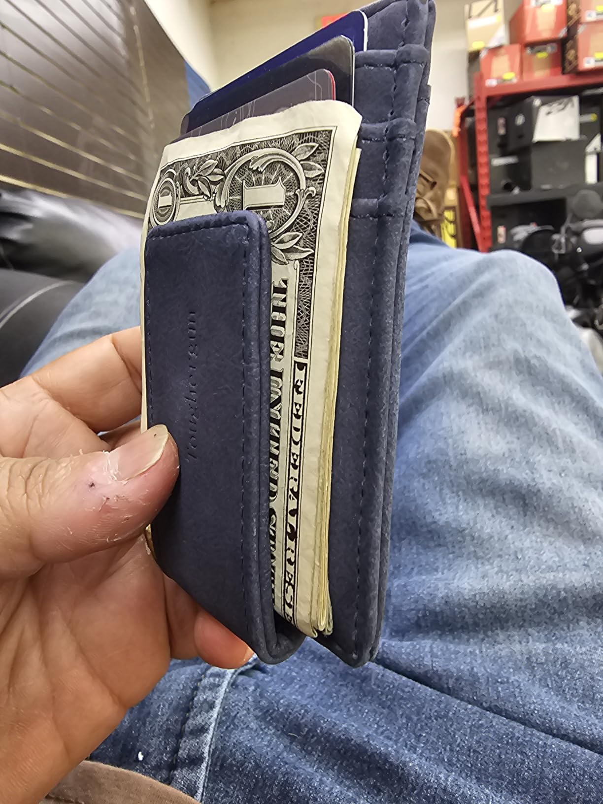 Toughergun Slim Wallet for Men RFID Blocking Money Clip, Minimalist Front Pocket Credit Card Holder, Magnetic Thin Mens Wallets with ID Window customer photo 2
