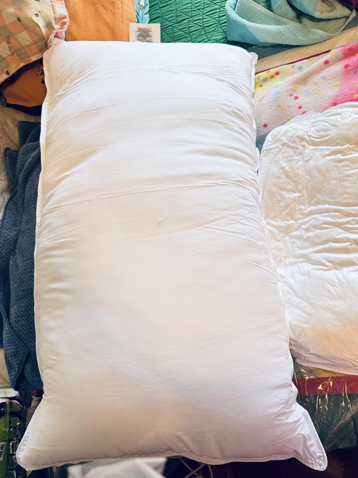 Amazon Basics Down-Alternative Pillows for Stomach and Back Sleepers, Soft Density, Machine Washable, 20 x 36 inches, White, 2-Pack customer photo 2