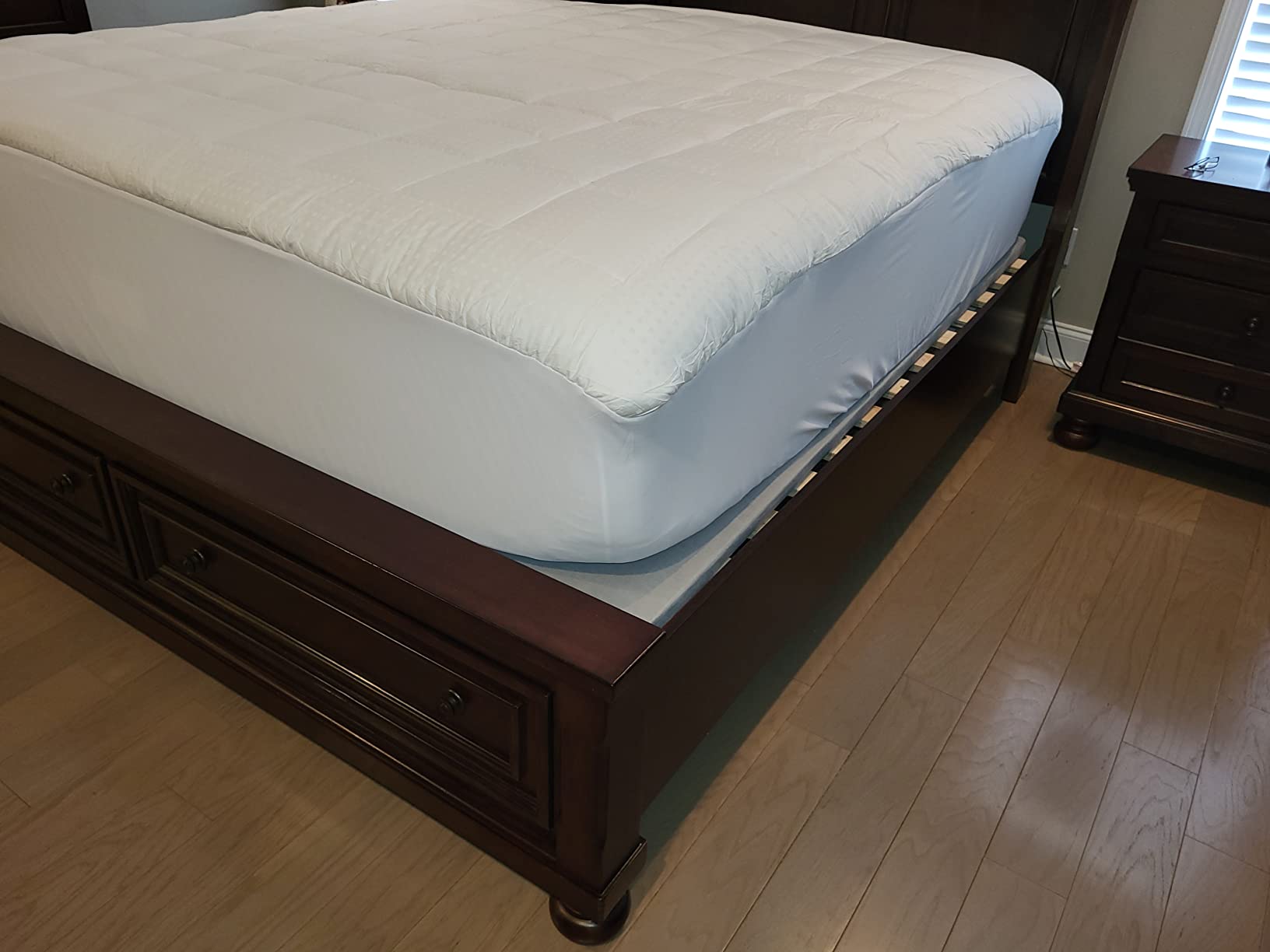 EASELAND King Size Mattress Pad Cotton Pillow Top Mattress Topper White customer photo 2