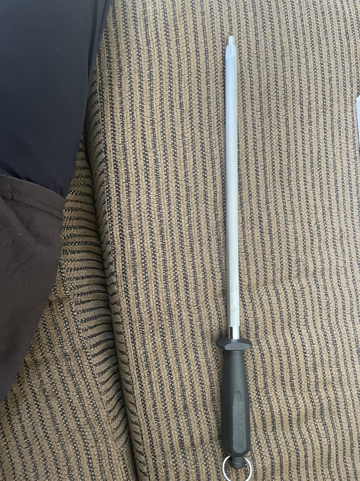 12-Inch Knife Sharpening Rod, Fine Carbon Honing Steel, Black Handle customer photo 2