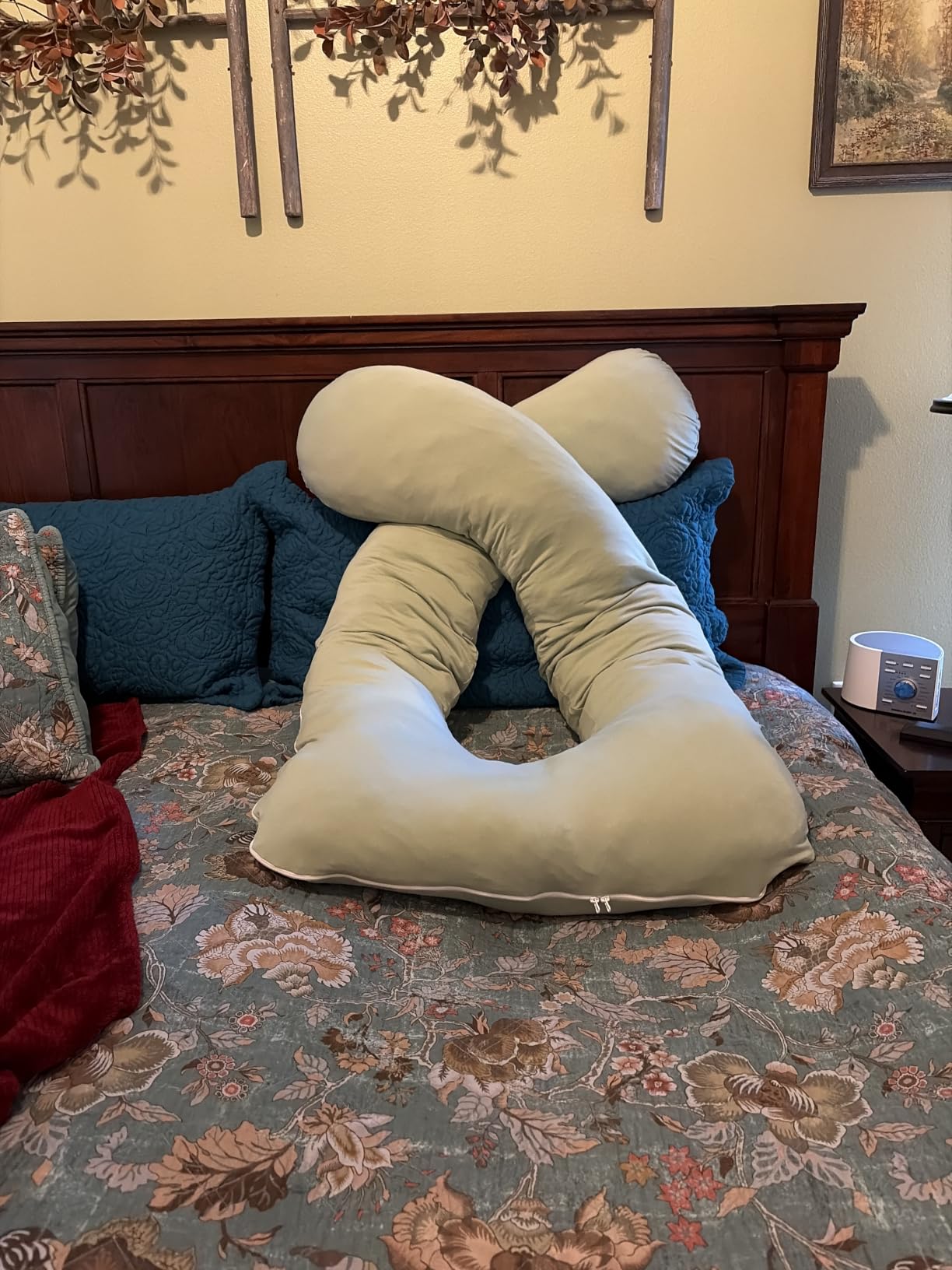 Meiz Pregnancy Pillows for Sleeping, Full Body Pregnancy Pillow with 300TC Comfy Pillowcase & Microfiber Inner Cover- for Back Support - 65 Inch (Grey) customer photo 2