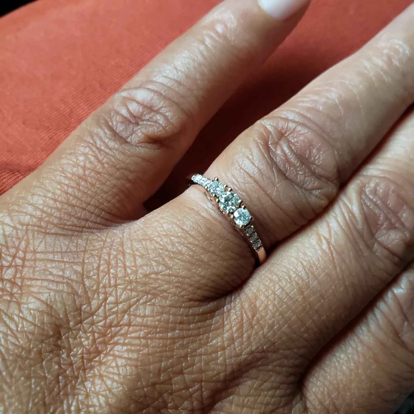 MauliJewels 10K Gold 0.50 Carat Lab Grown Diamond Halo Ring customer photo 1