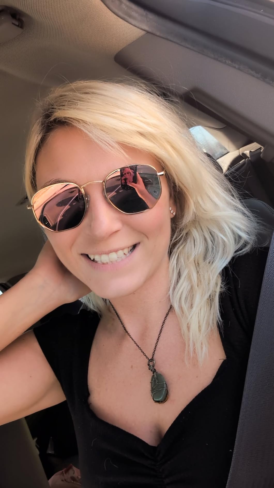 SOJOS Square Polarized Sunglasses Women Men Hexagonal Polygon SJ1072,Small customer photo 1