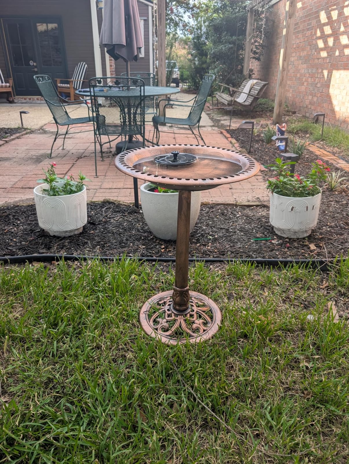 Best Choice Products Bird Bath, 28in Outdoor Resin Pedestal - Copper customer photo 2