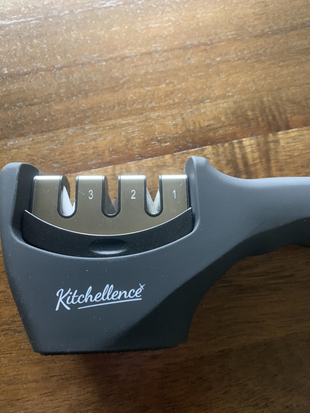 4-in-1 Kitchen Knife Accessories: 3-Stage Knife Sharpener Helps Repair, Restore, Polish Blades and Cut-Resistant Glove (Black) customer photo 2