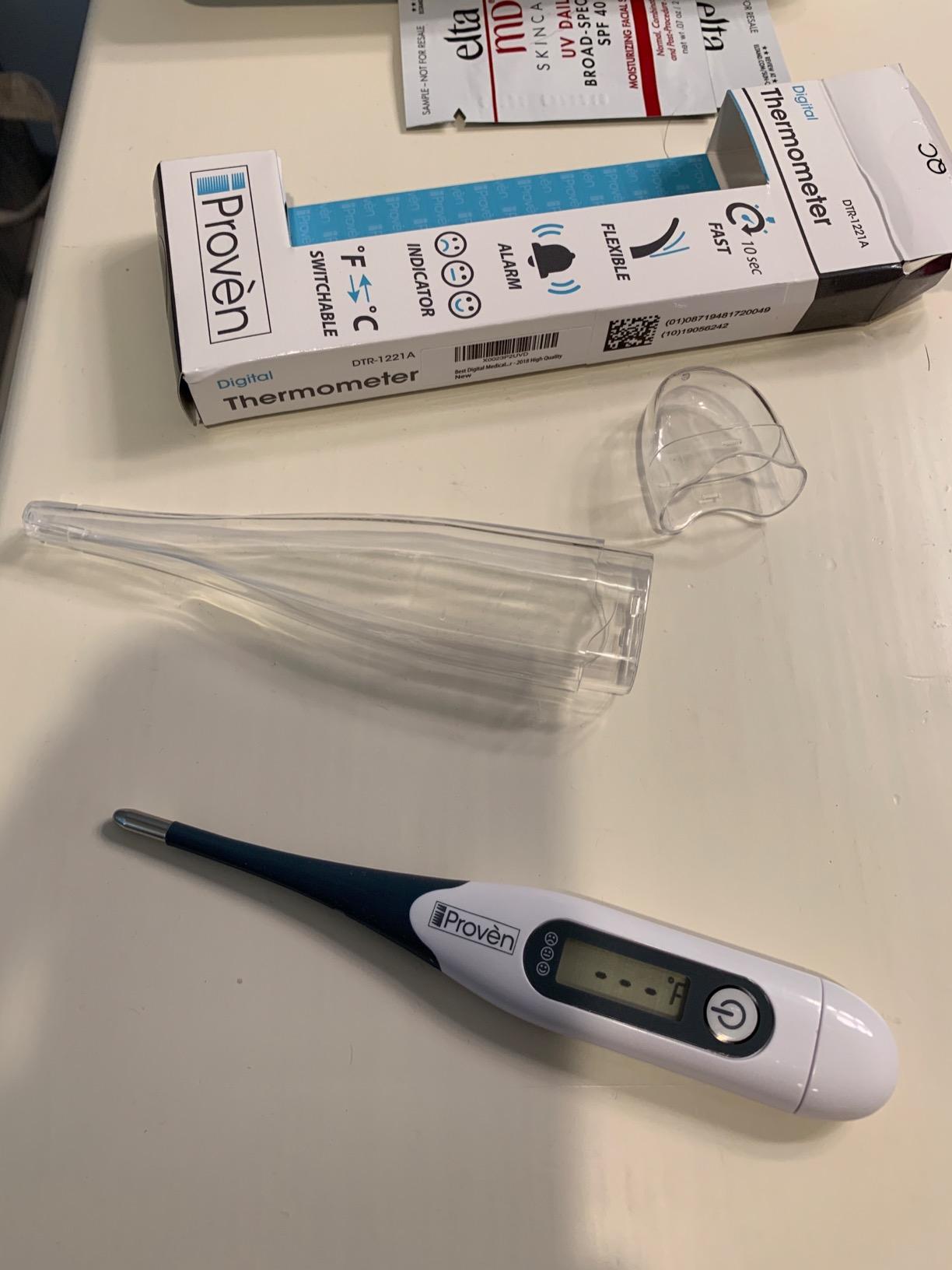 iProven Oral Thermometer, Measures in 10 seconds with flexible tip and fever alarm, Digital Medical Thermometer for adults, kids and toddlers - DTR-1221A customer photo 2