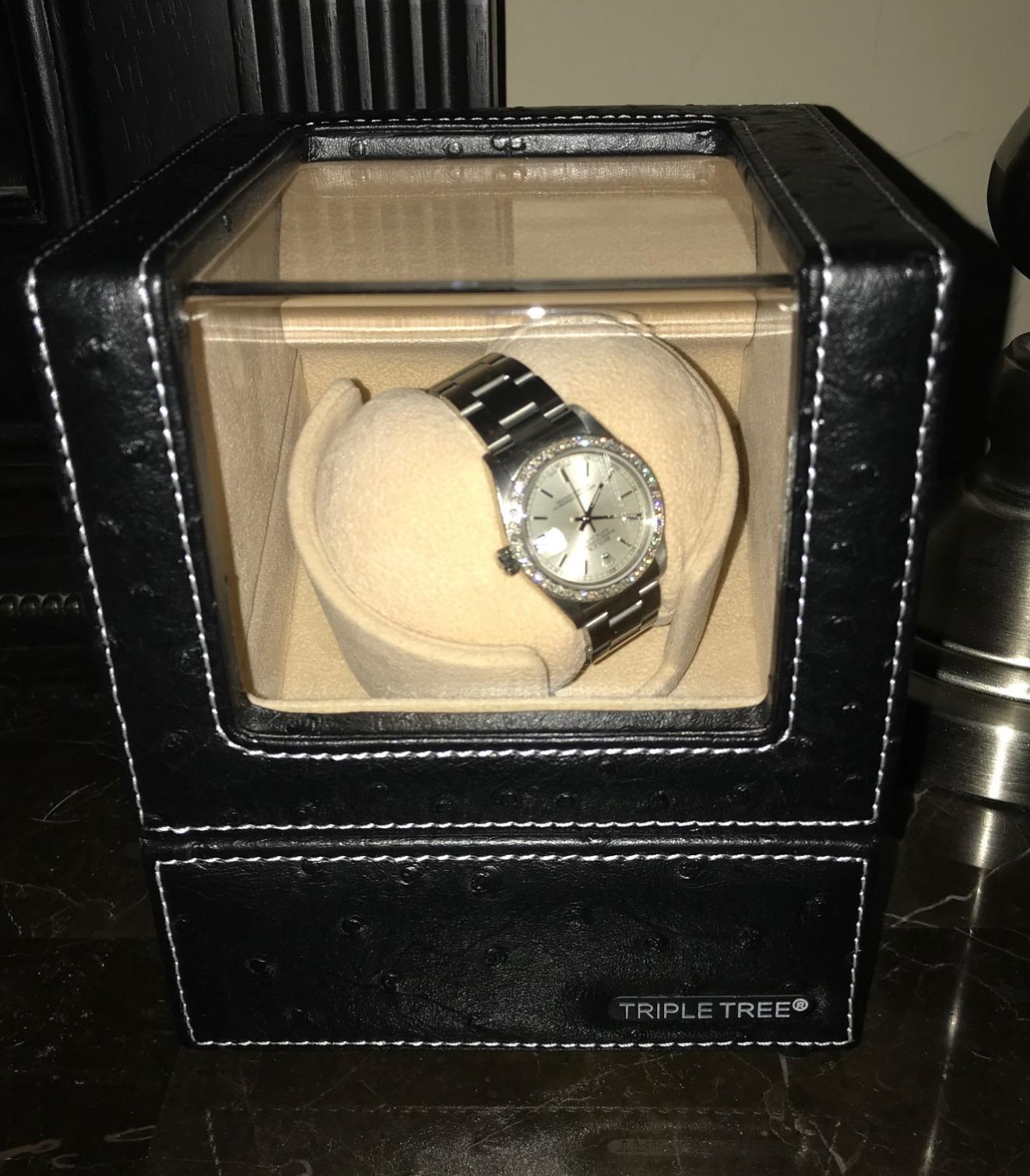 TRIPLE TREE Single Watch Winder for Automatic Watches, with Super Quiet Japanese Motor, 4 Rotation Mode Setting, Flexible Plush Pillow Fit Lady and Man Watches customer photo 1