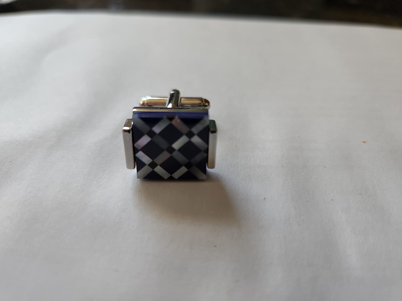 Mens Square Mother of Pearl Cufflinks For Wedding Business Shirts customer photo 1