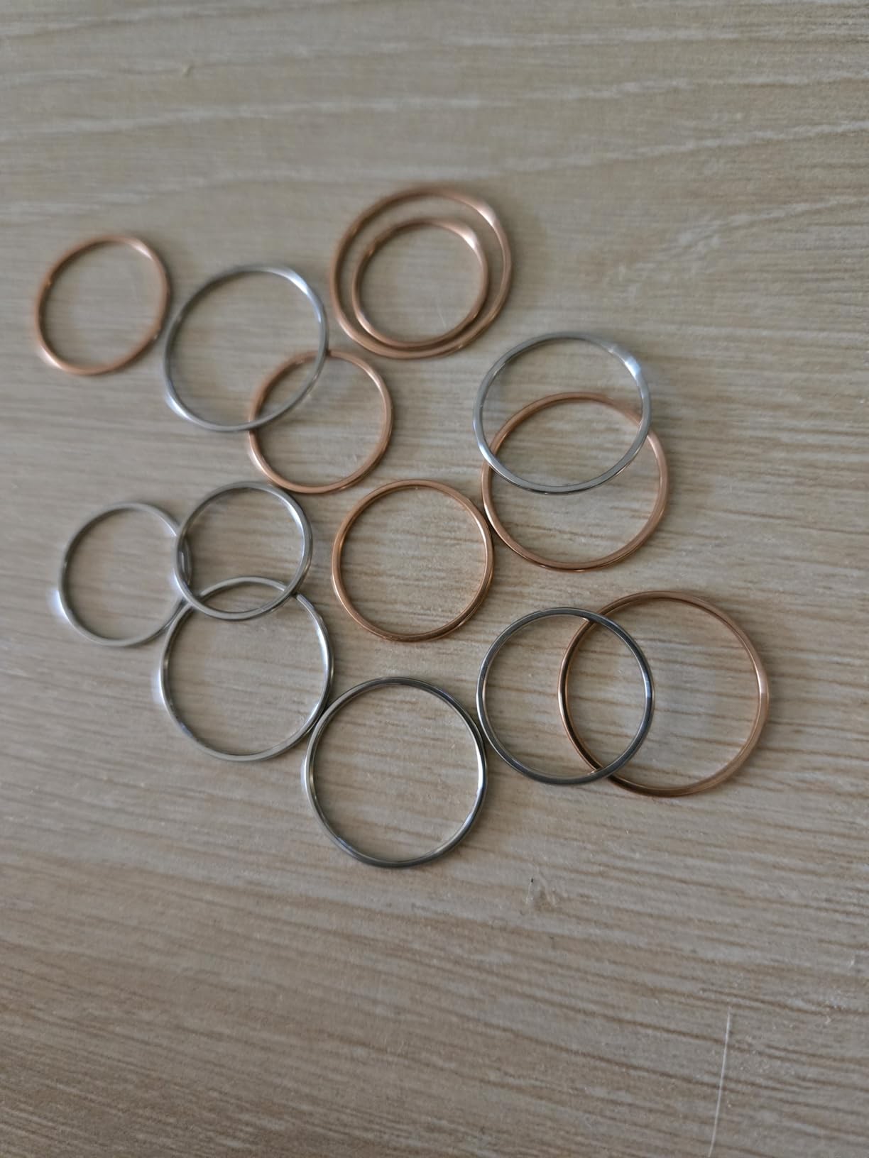 MILACOLATO 1mm Stainless Steel Stacking Rings for Women | Thin 14K Gold Plated Band Rings | Stackable Knuckle Rings Thumb Pinky Midi Rings | Comfort-Fit Size 3/4/5/6/7/8/9 customer photo 2