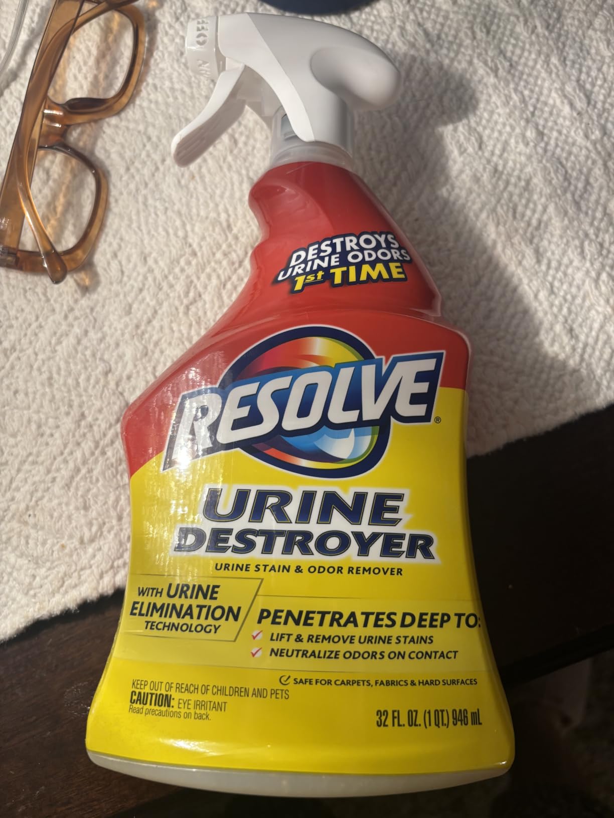 Resolve Urine Destroyer Spray – Pet Stain and Odor Remover, Carpet Cleaner Solution for Cat and Dog Urine, 32 Fl Oz customer photo 1