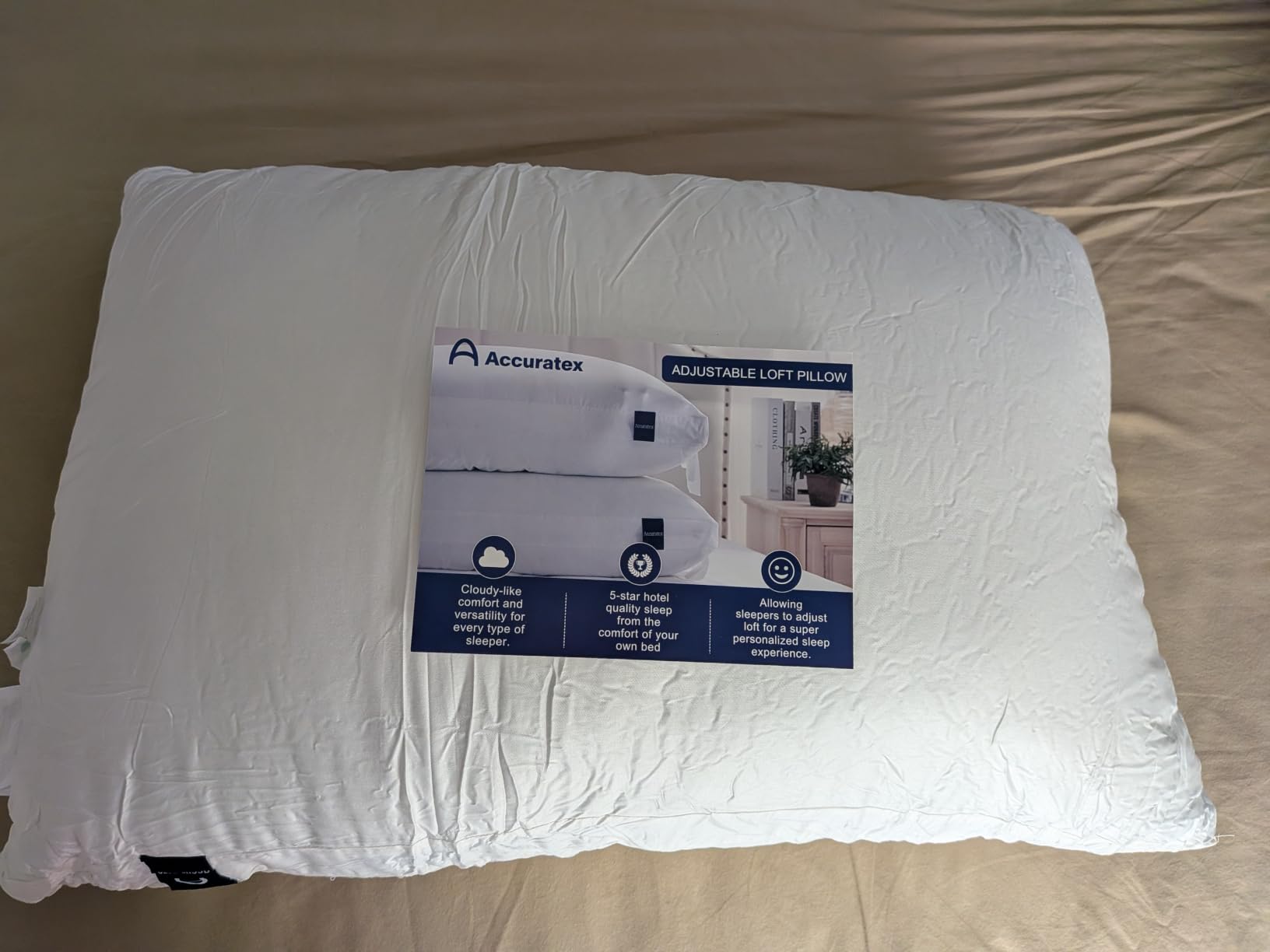 ACCURATEX Standard Pillows Set of 2, Adjustable Hybrid Pillows 2 Pack customer photo 2