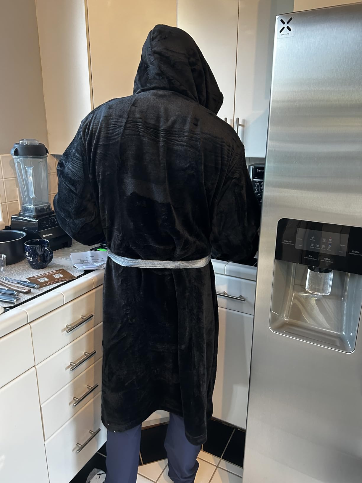U2SKIIN Mens Hooded Robe, Plush Robes for Men Long Fleece Bathrobe customer photo 2