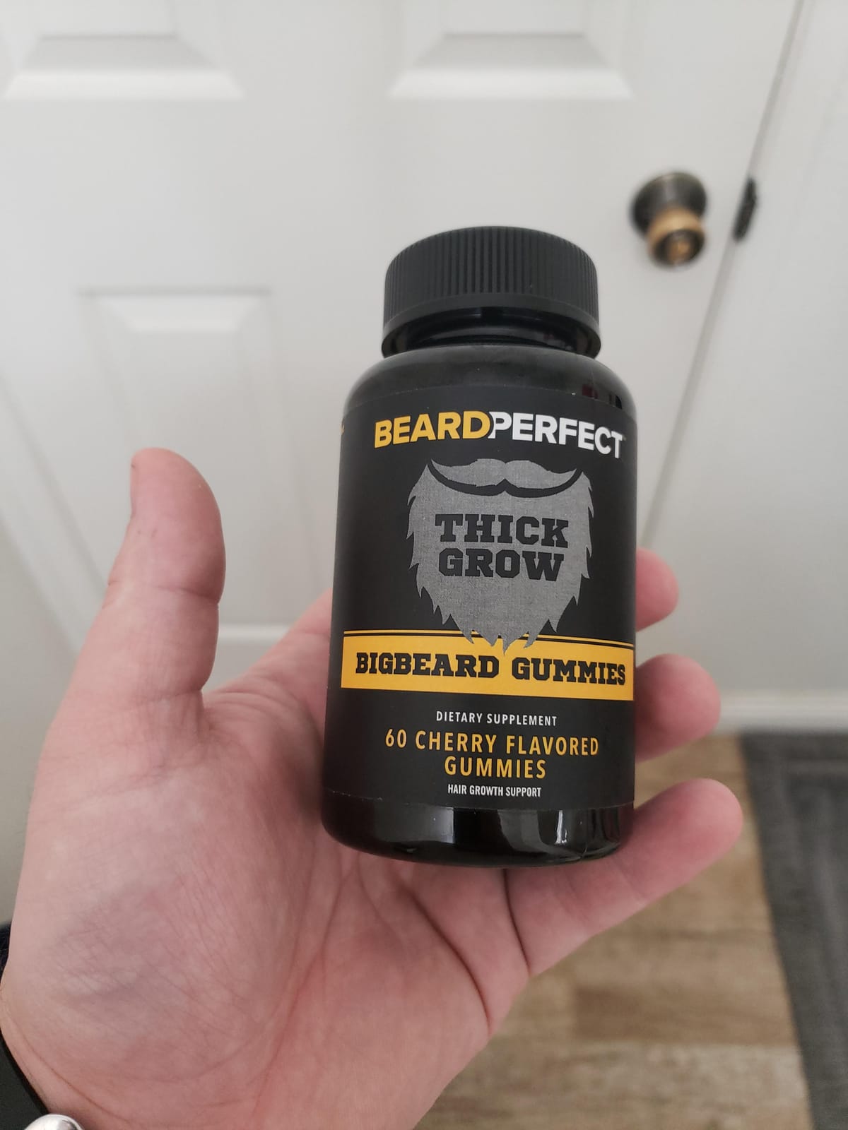 THICKGROW BIGBEARD Gummies - Get a Stronger, Longer, Thicker Beard Growth Formula for Men with Biotin, B12, and 10+ Elite Beard-Building Vitamins Nutrients 60 Cherry Flavored Gummies! customer photo 1