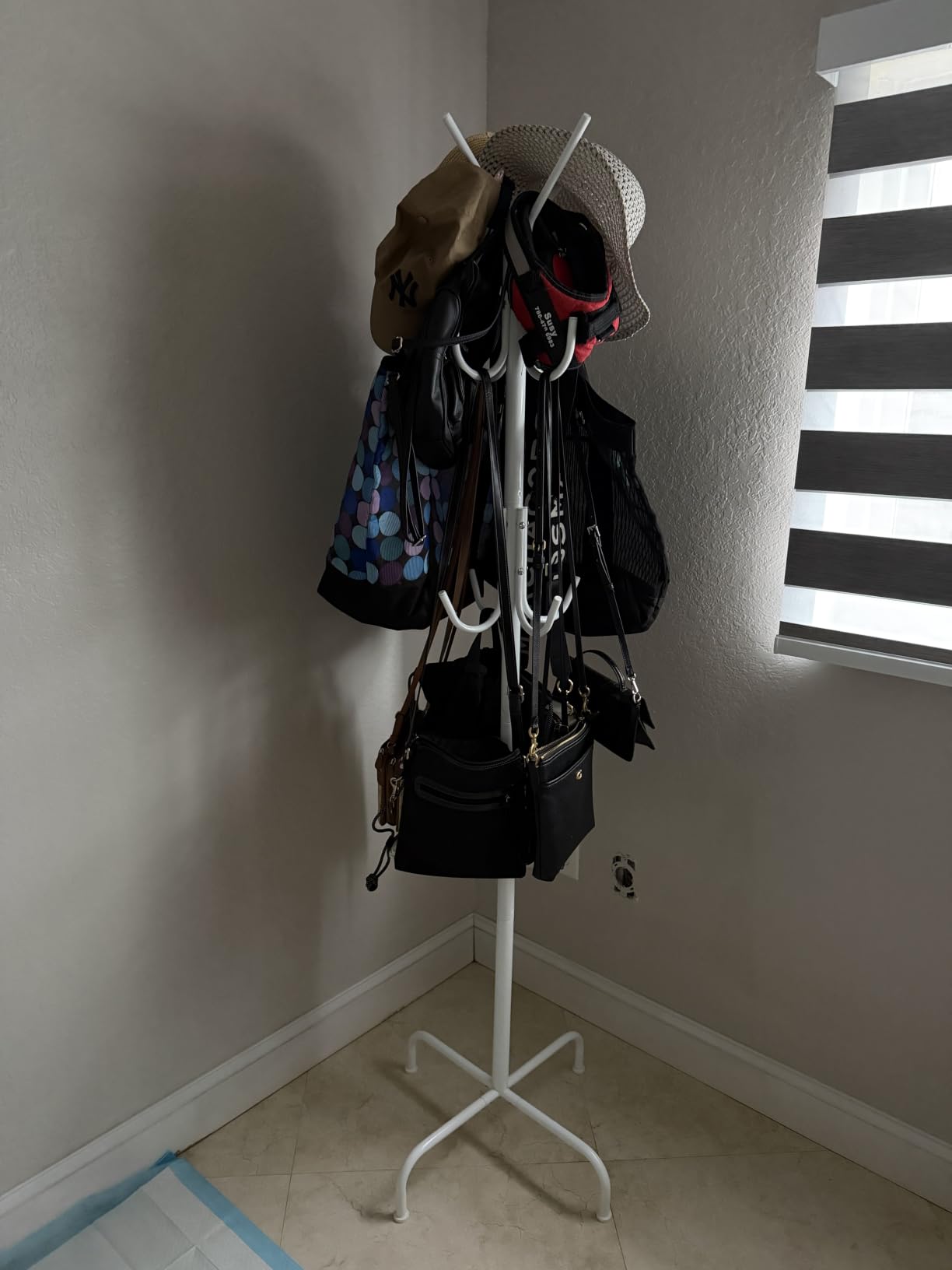 Simple Houseware Standing Coat/Hat Hanger Organizer Rack, 12 Hooks, Bronze customer photo 2
