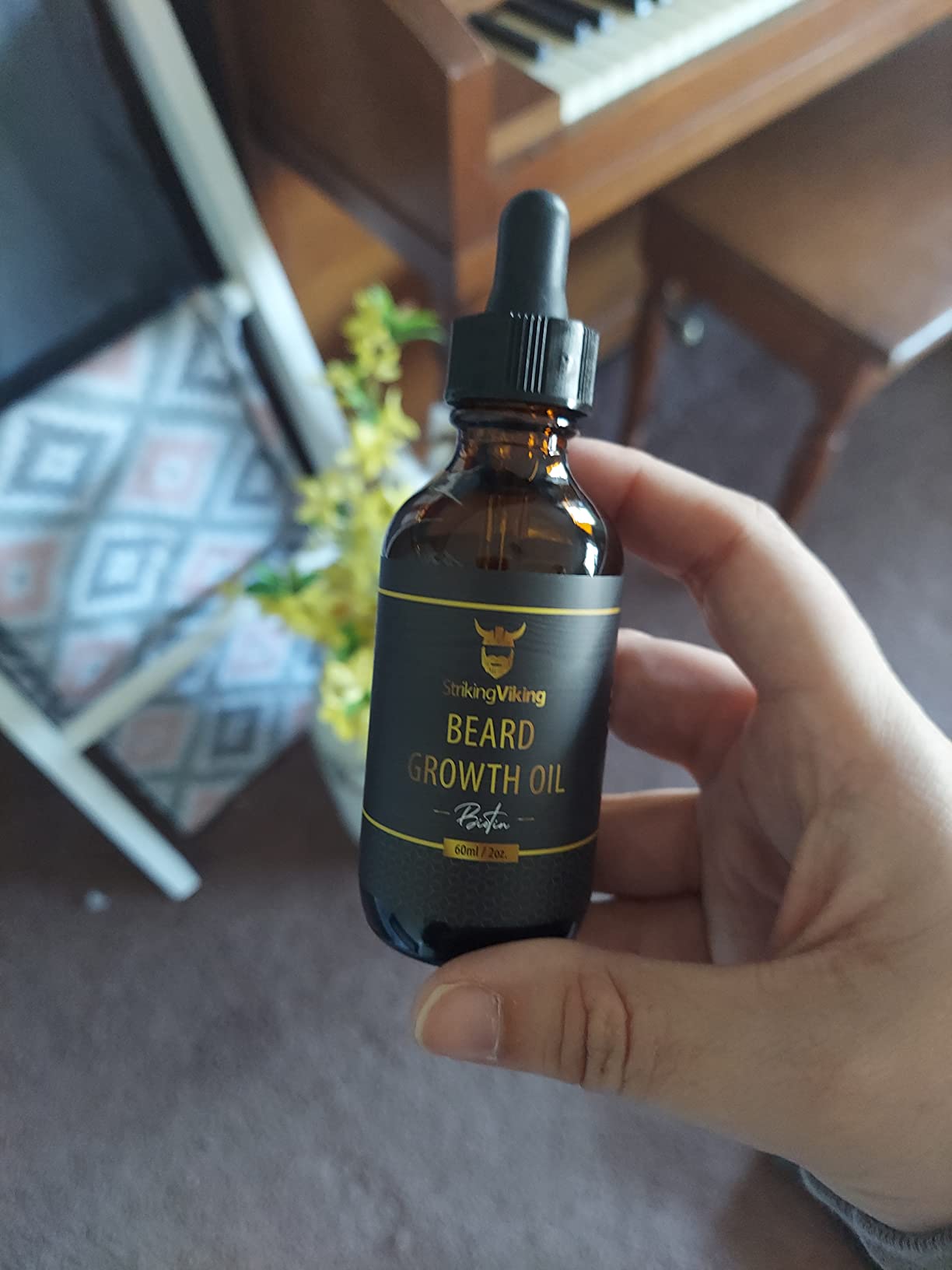 Striking Viking Beard Growth Oil with Biotin - 2 Fl Oz, Sandalwood customer photo 2