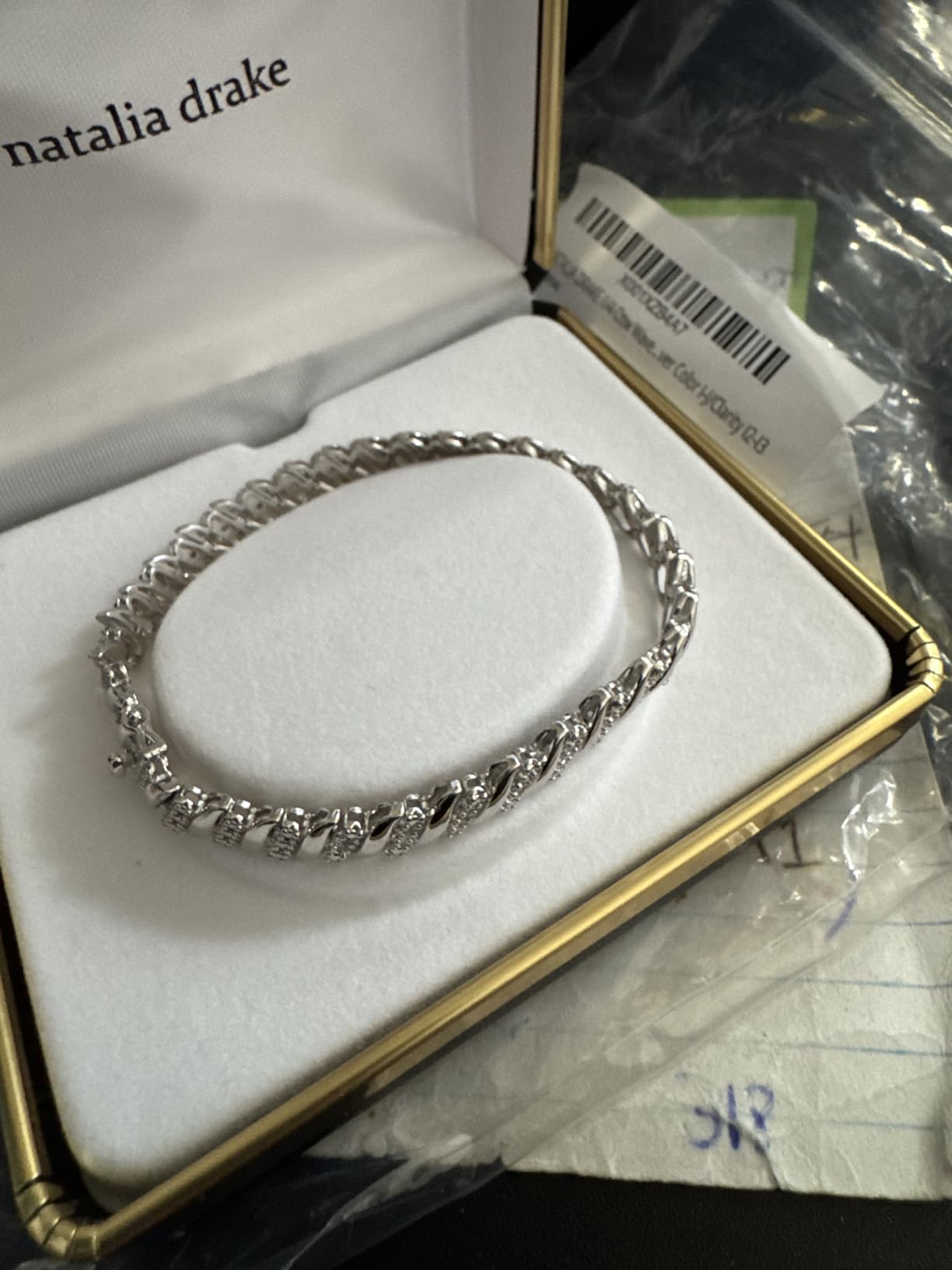 NATALIA DRAKE 1/4 Cttw Diamond Tennis Bracelet, Wave Link customer photo 2