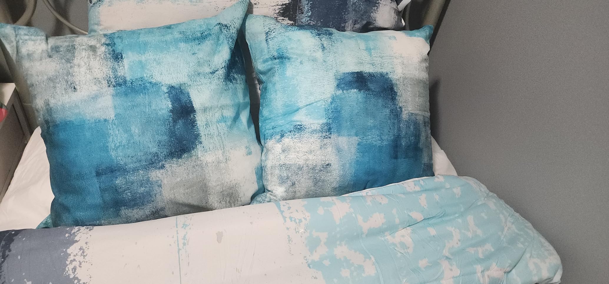 Throw Pillow Covers for Couch, 18x18 Inch, 2 Pack, Turquoise customer photo 2