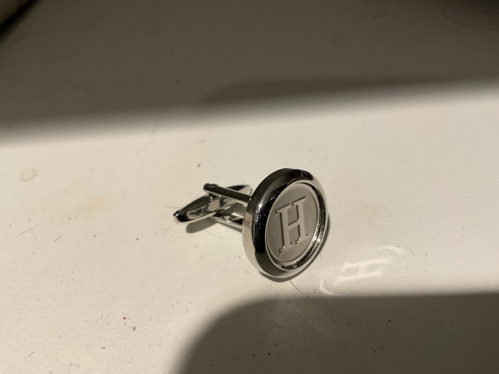 Mens Classic Stainless Steel Initial Cufflinks 26 Alphabet Initial Letter Cufflinks Business Wedding Shirts A-Z customer photo 2