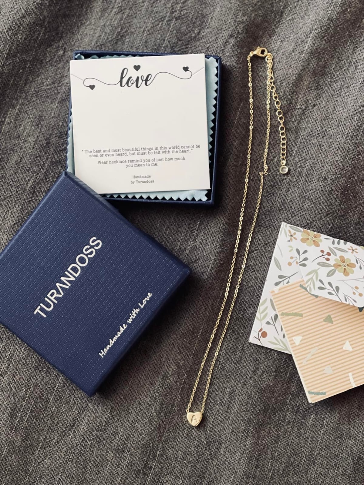 Turandoss Heart Initial Necklace for Girls, 14K Gold Plated Birthday Gift customer photo 2