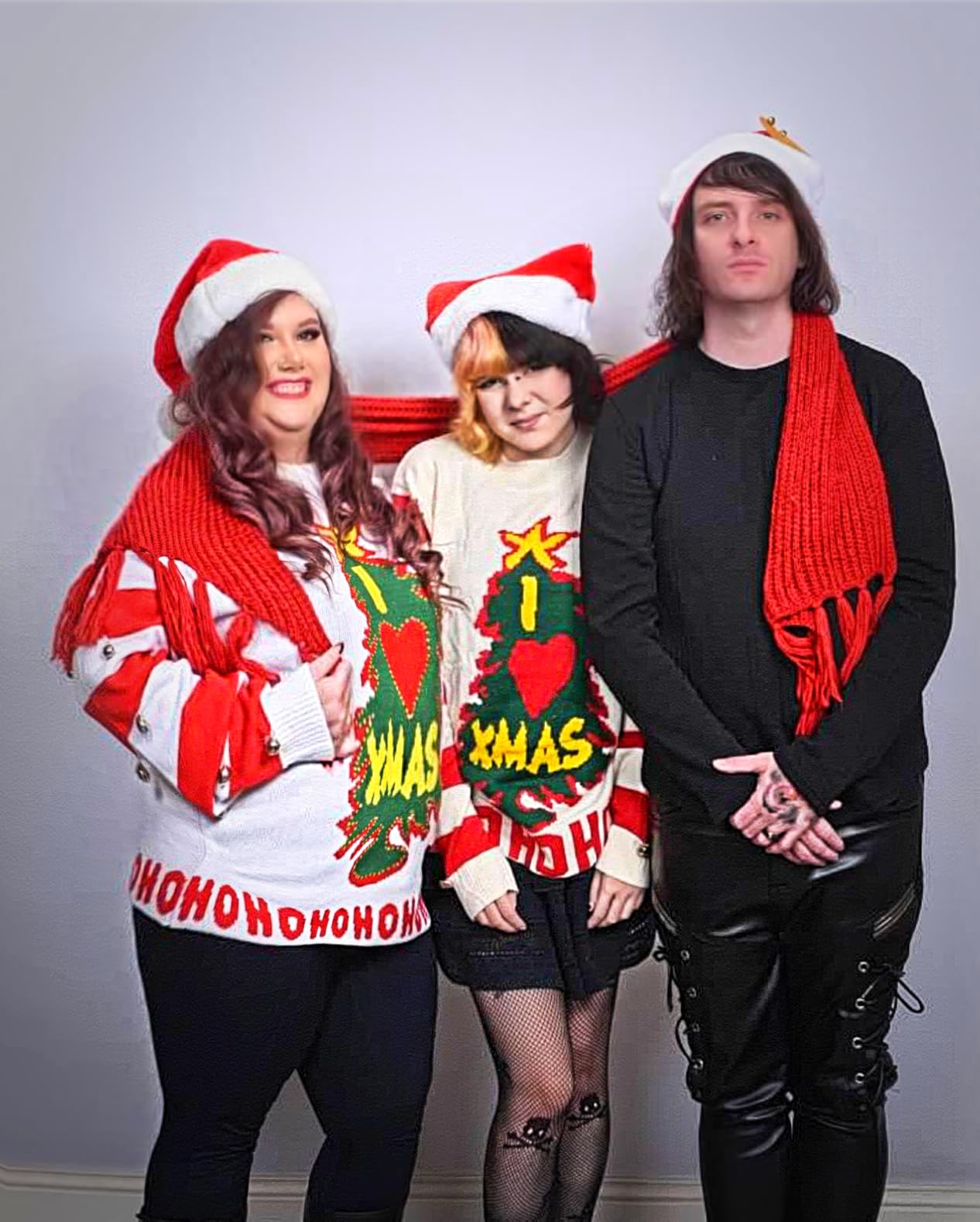 Costume Agent I Love Xmas HOHOHO Ugly Christmas Sweater for Adult, Funny Knitted Christmas Sweater - Light Up (LED) and Bells customer photo 1