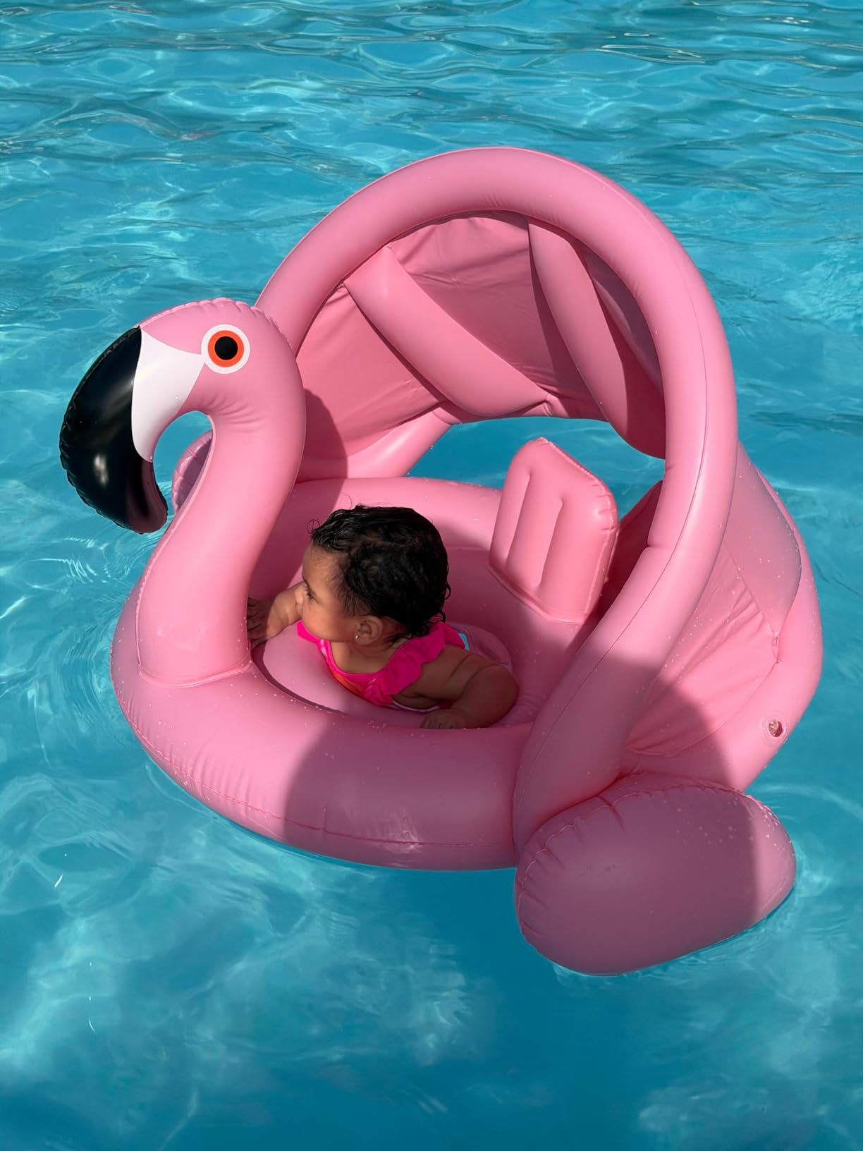 Flamingo Baby Float with Canopy,Baby Pool Float customer photo 2