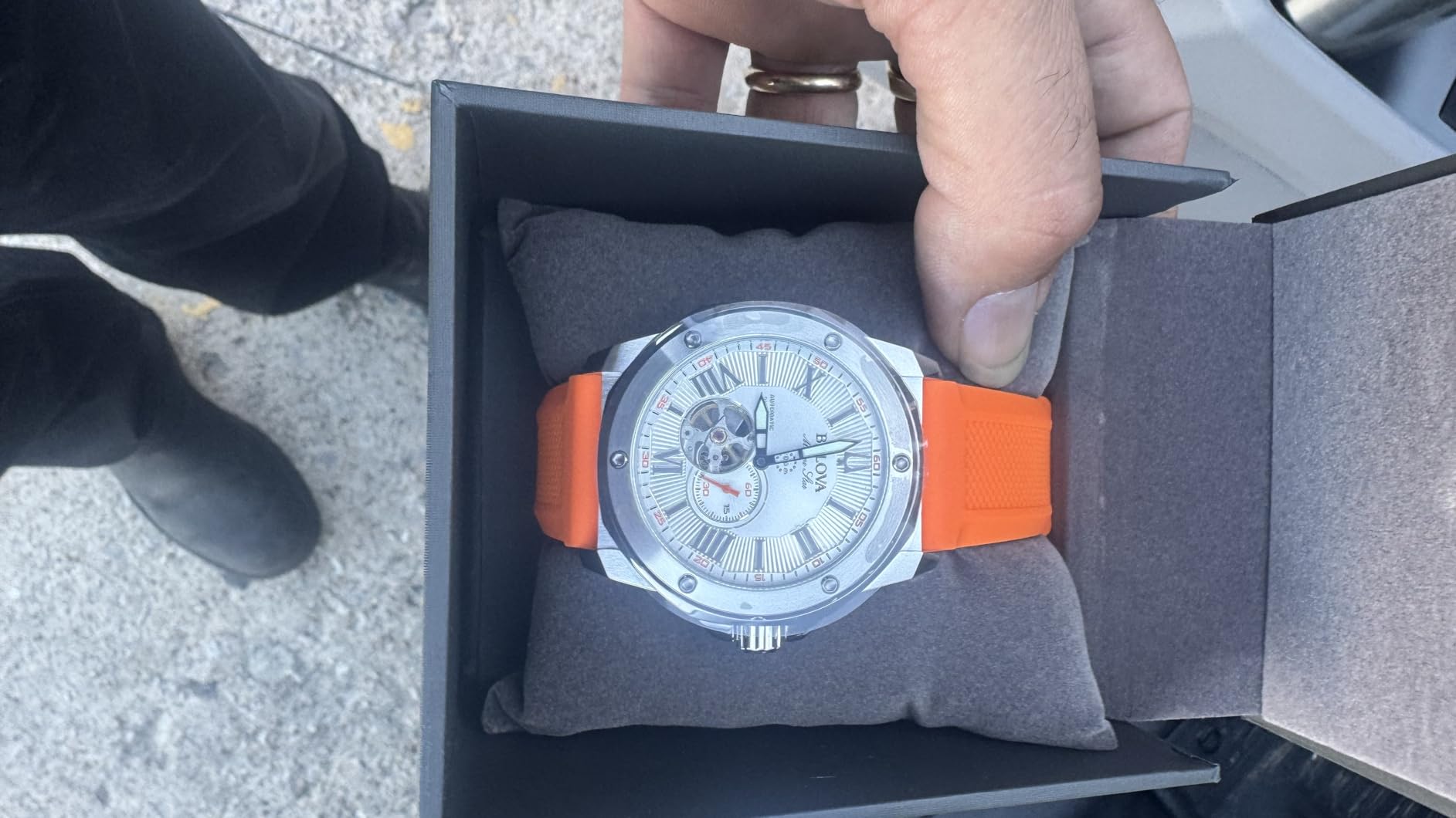 Bulova Men's Marine Star 'Series A' Automatic Watch with Orange Silicone Strap Style: 98A226 customer photo 1