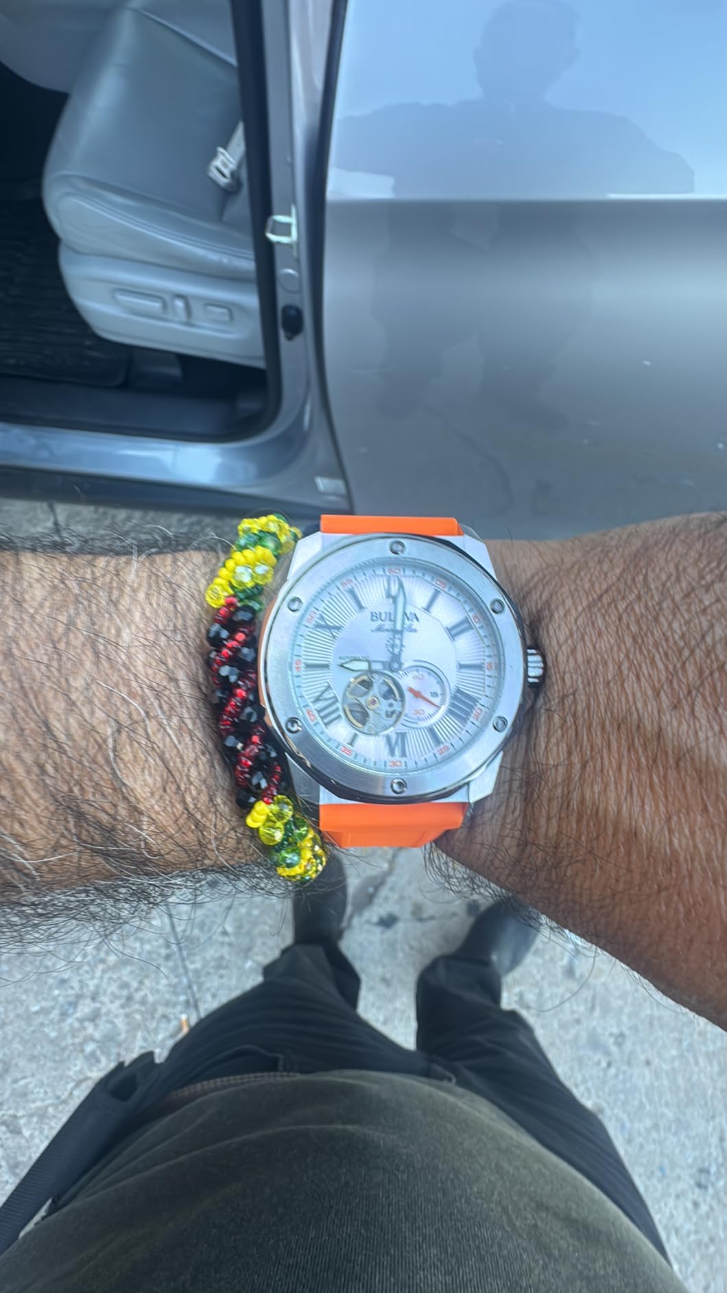 Bulova Men's Marine Star 'Series A' Automatic Watch with Orange Silicone Strap Style: 98A226 customer photo 2