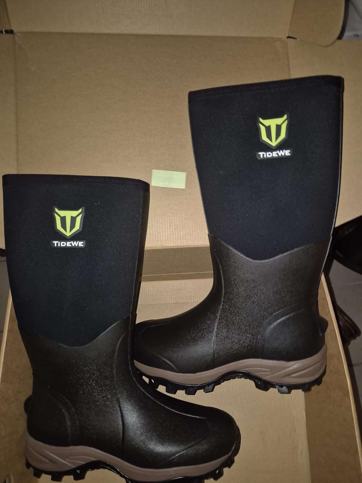 TIDEWE Rubber Neoprene Boots for Men and Women, Waterproof Rain Boot customer photo 2