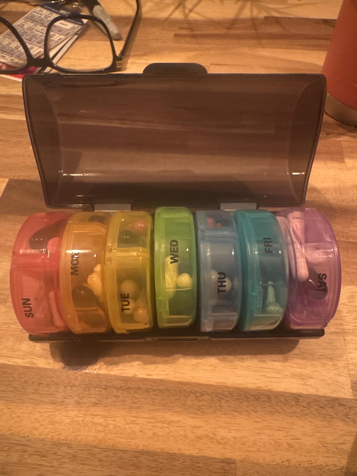Sukuos Large Weekly Pill Organizer 2 Times a Day, Daily Pill Box 7 Day Easy to Open with Double Protection, AM PM Pill Case for Medicine/Vitamin/Fish Oil/Supplements customer photo 1