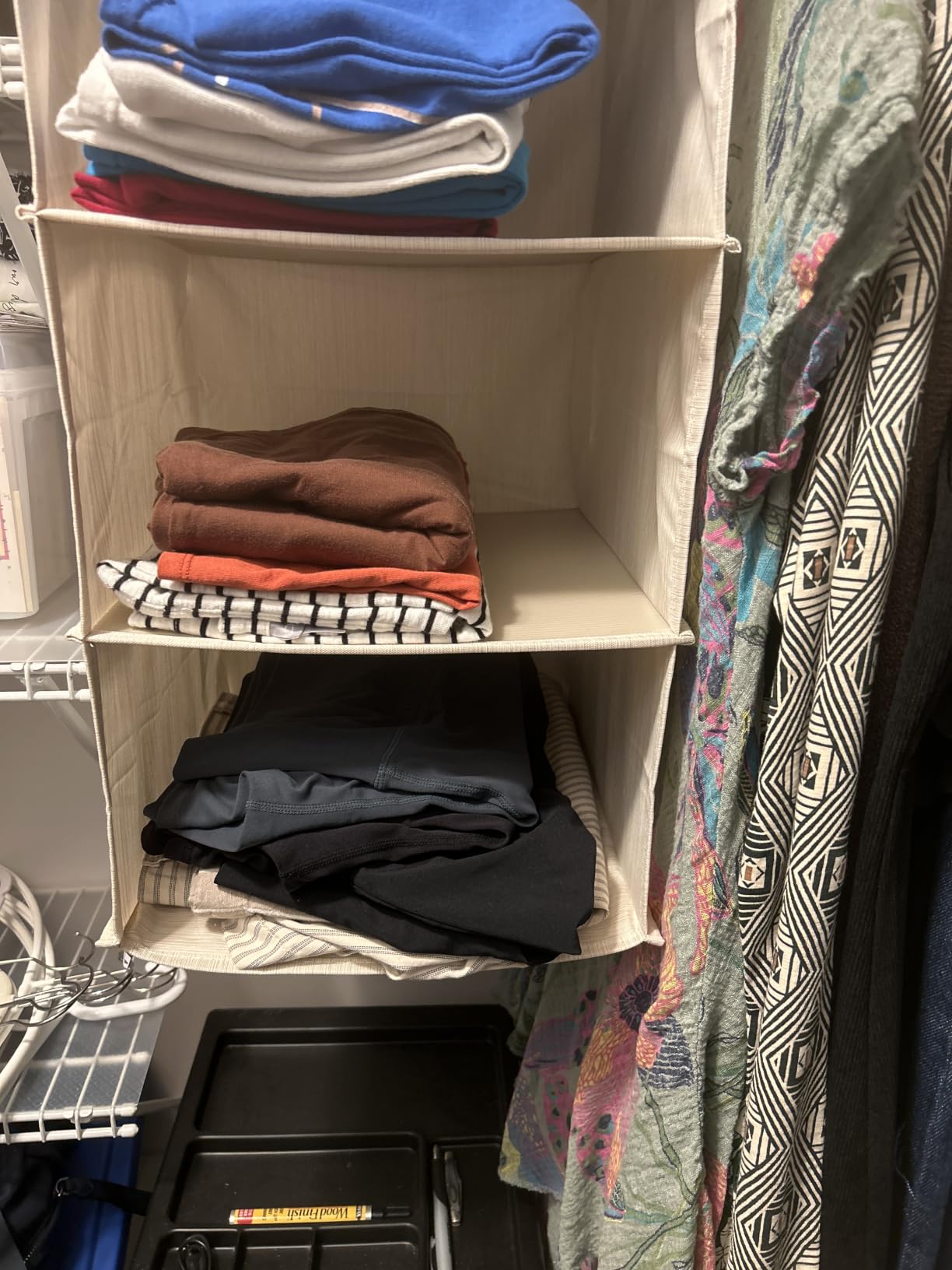 StorageWorks Hanging Closet Organizer, 6-Shelf with 2-in-1 Design, Ivory customer photo 1
