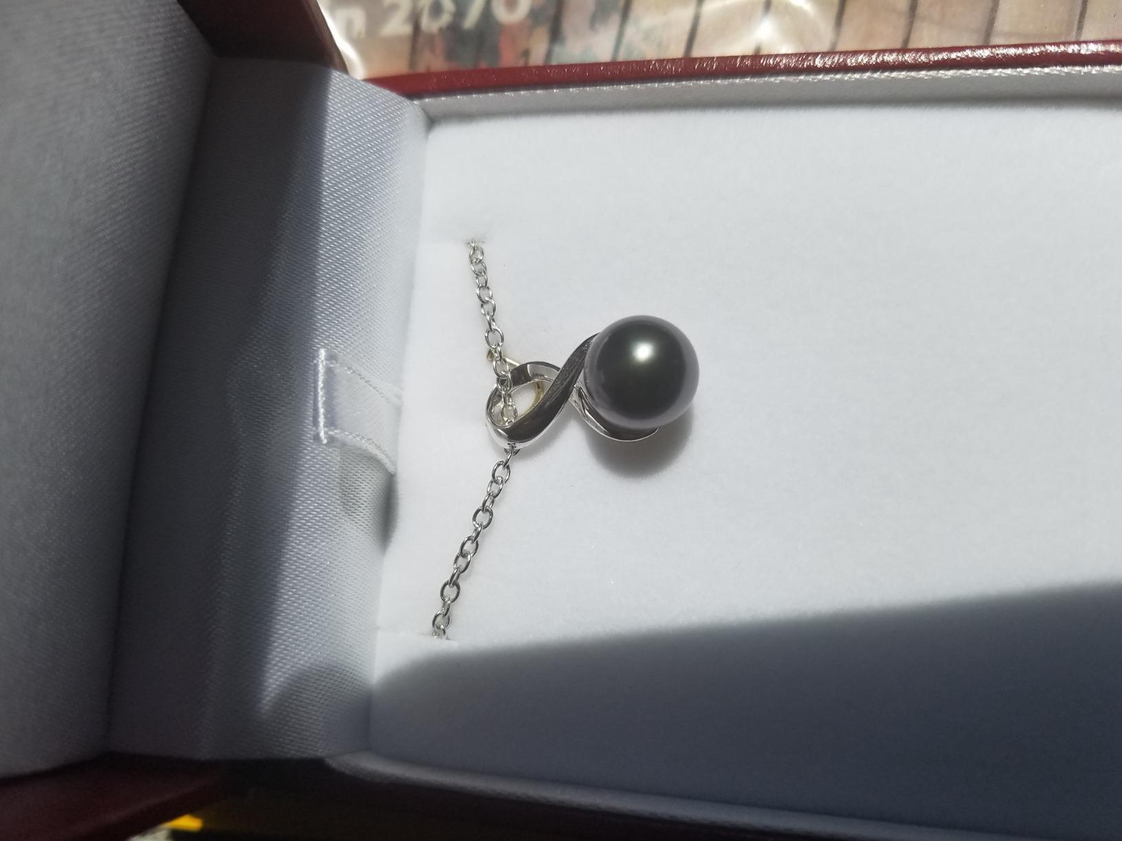 The Pearl Source Real Tahitian South Sea Pearl Necklace for Women, Genuine Cultured Tahitian Pearls, Fine Jewelry Gift customer photo 2