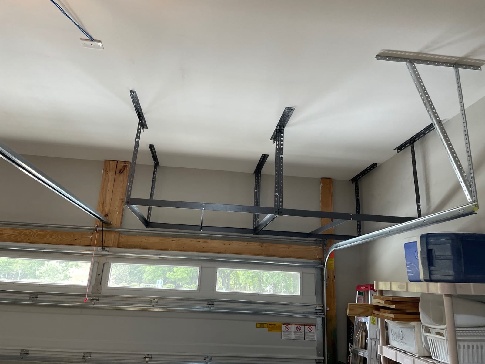 MonsterRax 4x8 Overhead Storage Rack Frame Kit, Hammertone, 18”-33” Height customer photo 1